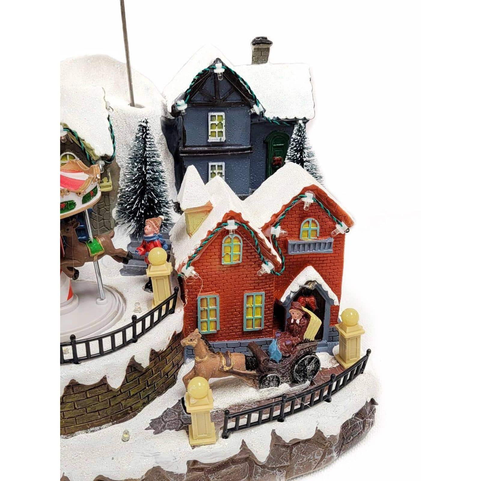 Wizardi 19.75" Snow-covered Christmas Village Decoration