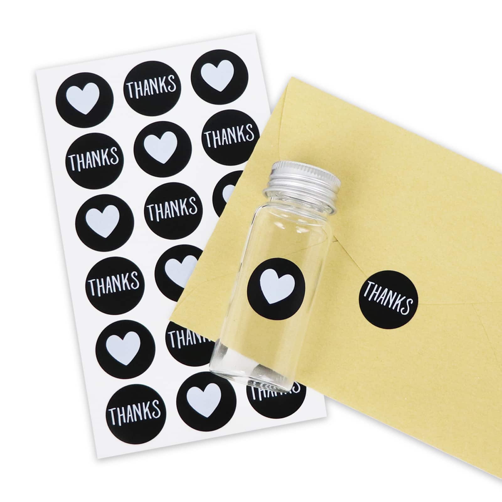 Thanks & Hearts Round Label Stickers by Recollections™