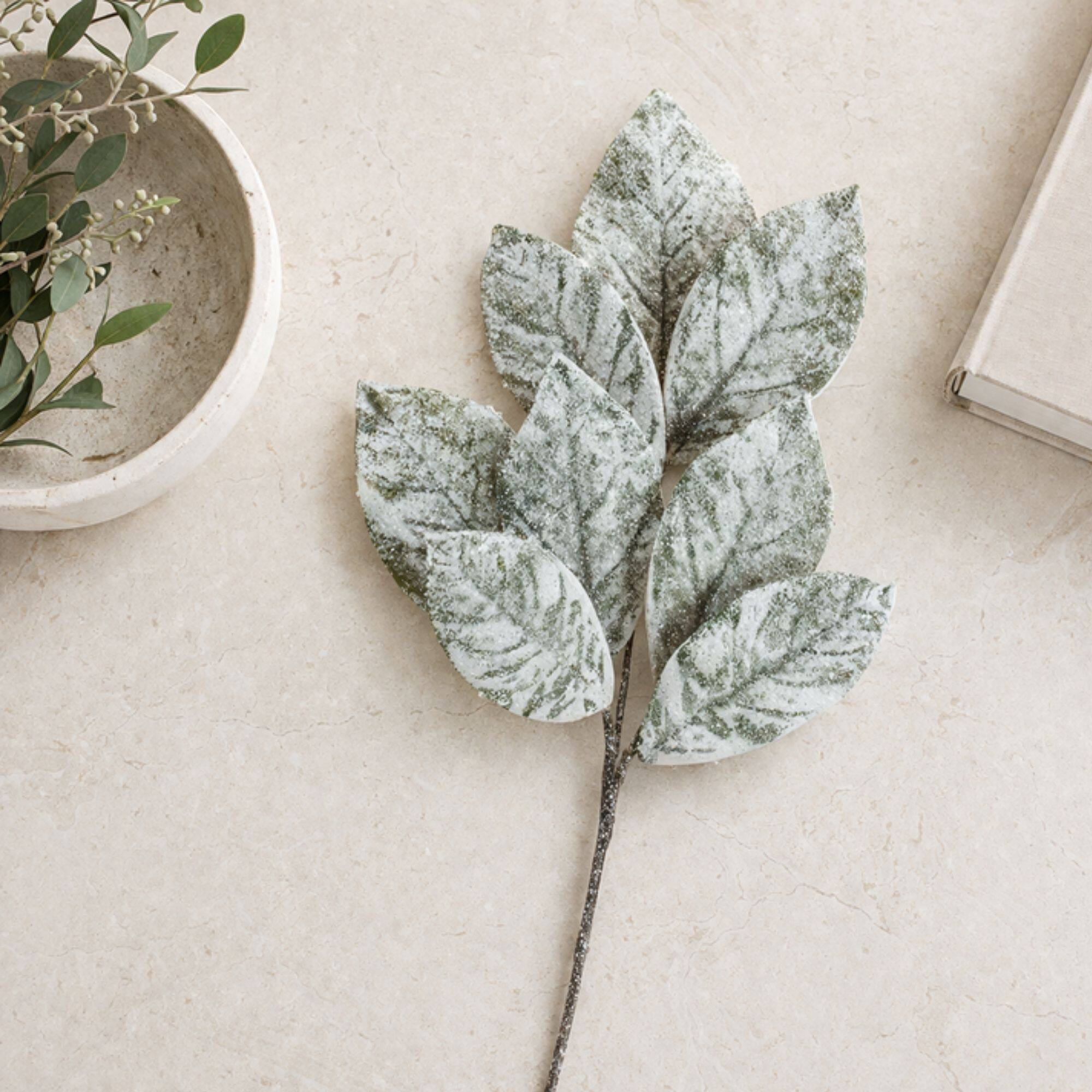 White Magnolia Leaf Sprays, 6ct.