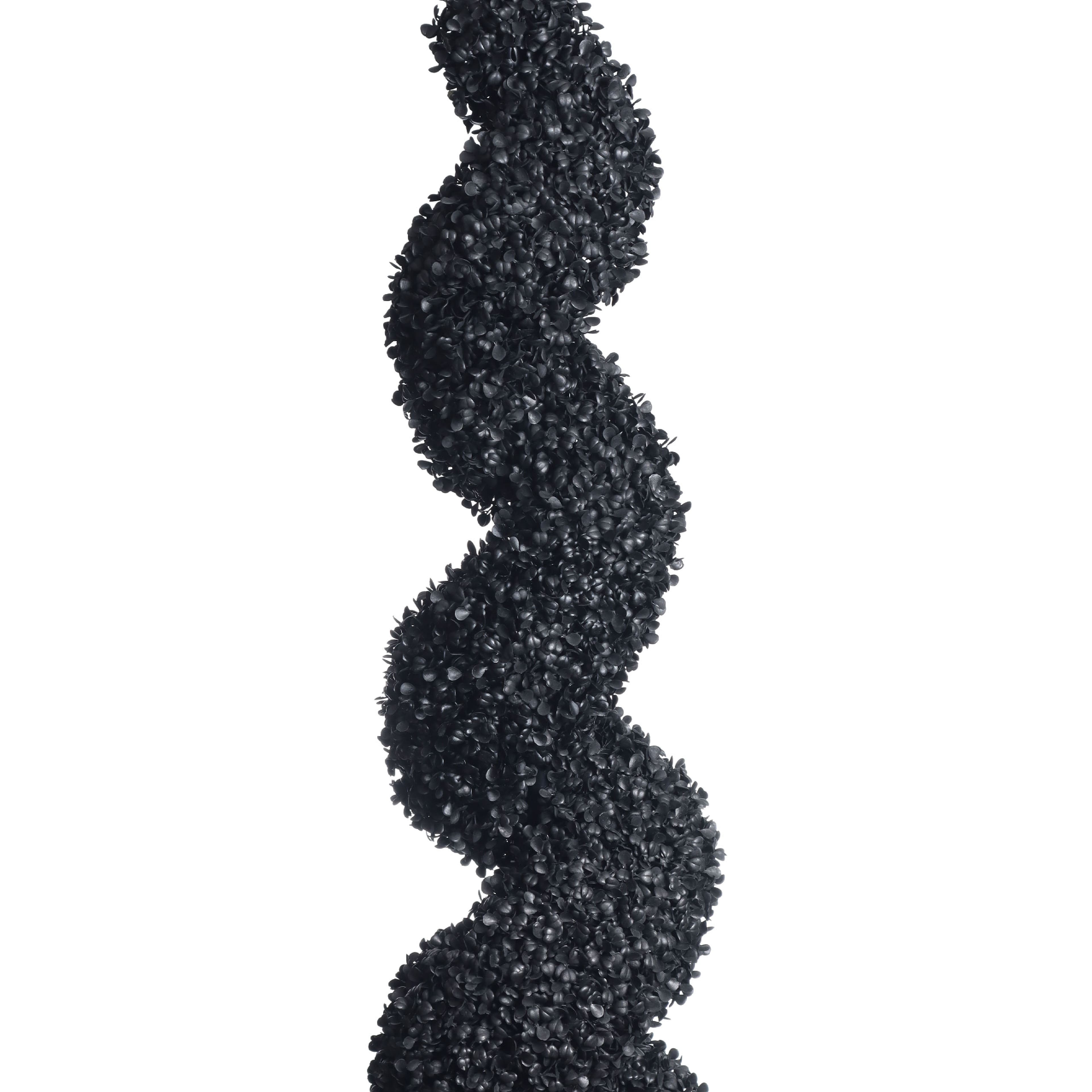 Black Boxwood Spiral UV Resistant Topiary by Ashland