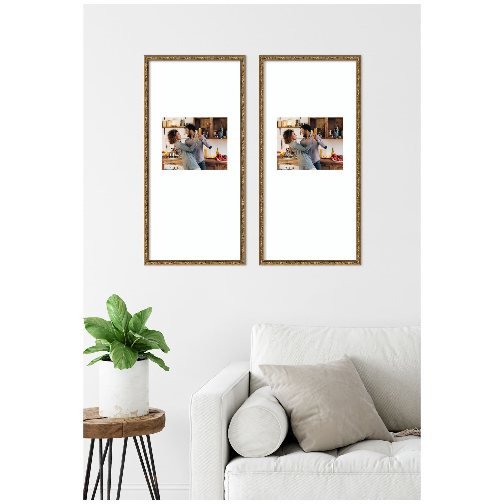 Kate and Laurel Belmont Gallery 14" x 30" Brown Picture Wood Frames 10" x 8" with Mat, 2ct.