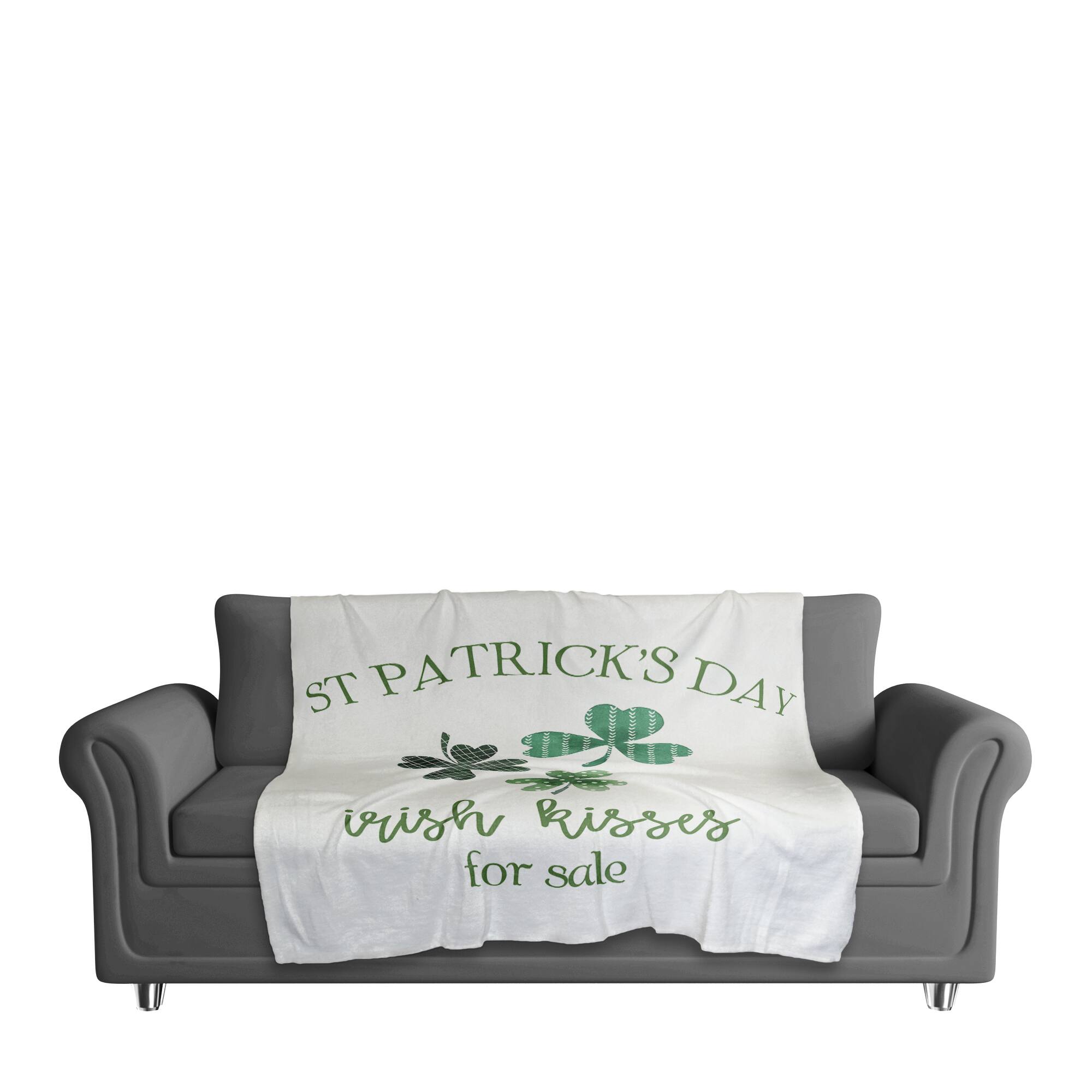 St Patricks Irish Kisses For Sale 50" x 60" Sherpa Fleece Blanket