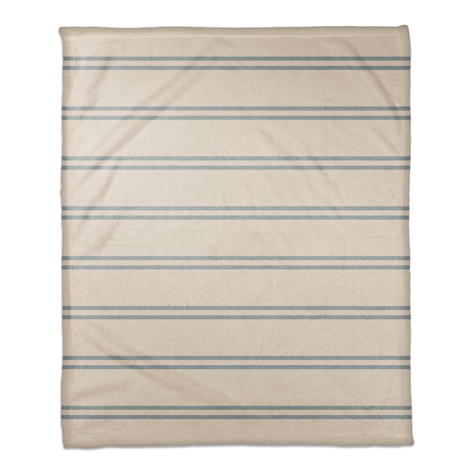 Stripe Coral Fleece Blanket