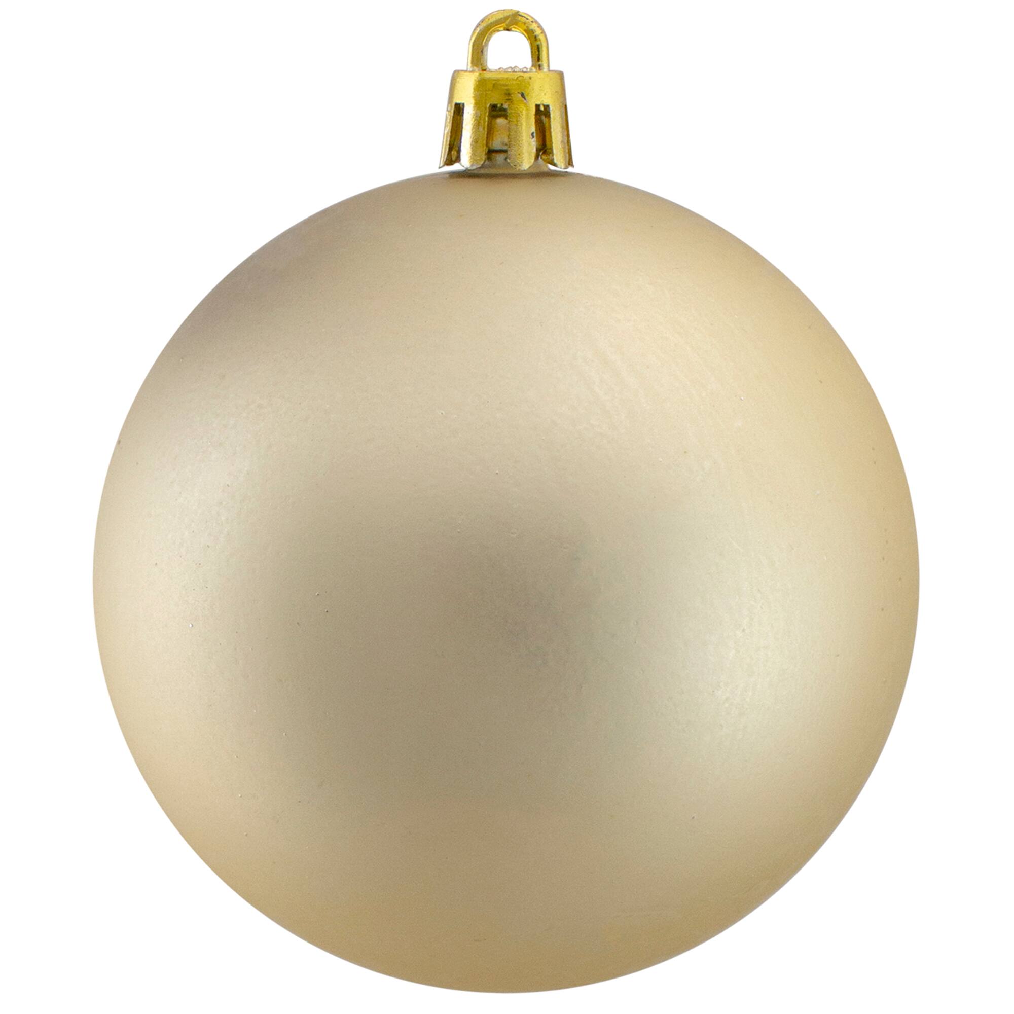 60ct Matte Champagne Gold Shatterproof Ball Ornaments