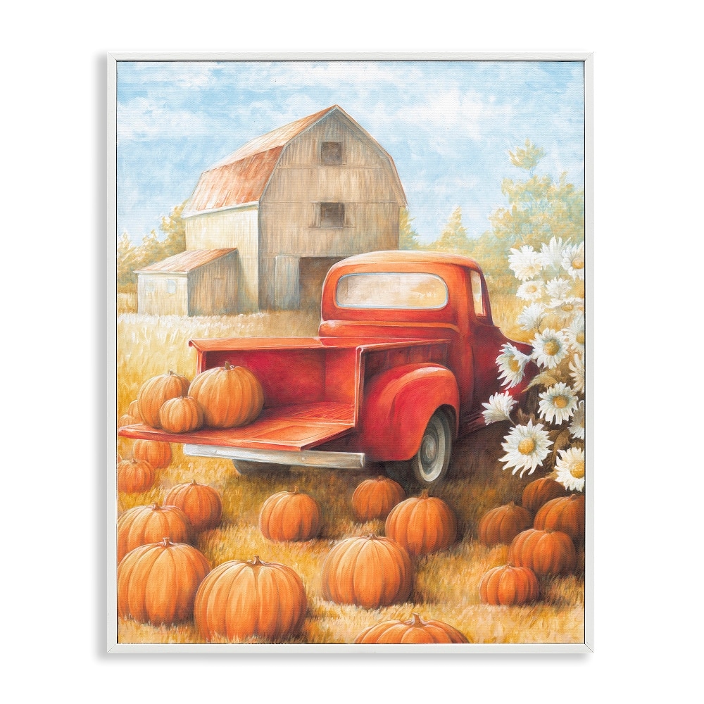 Stupell Industries Pumpkin Harvest Drop Off Framed Giclee Art