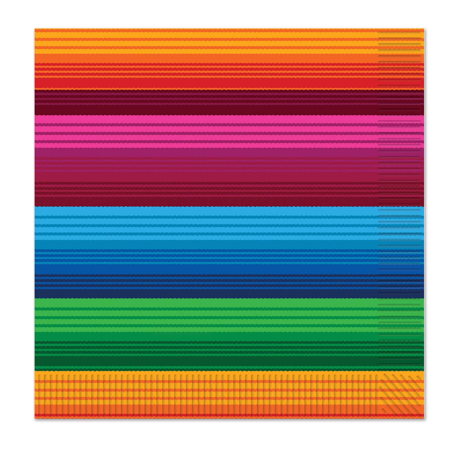 Beistle 6.5" x 6.5" Fiesta Serape Luncheon Napkins, 64ct.
