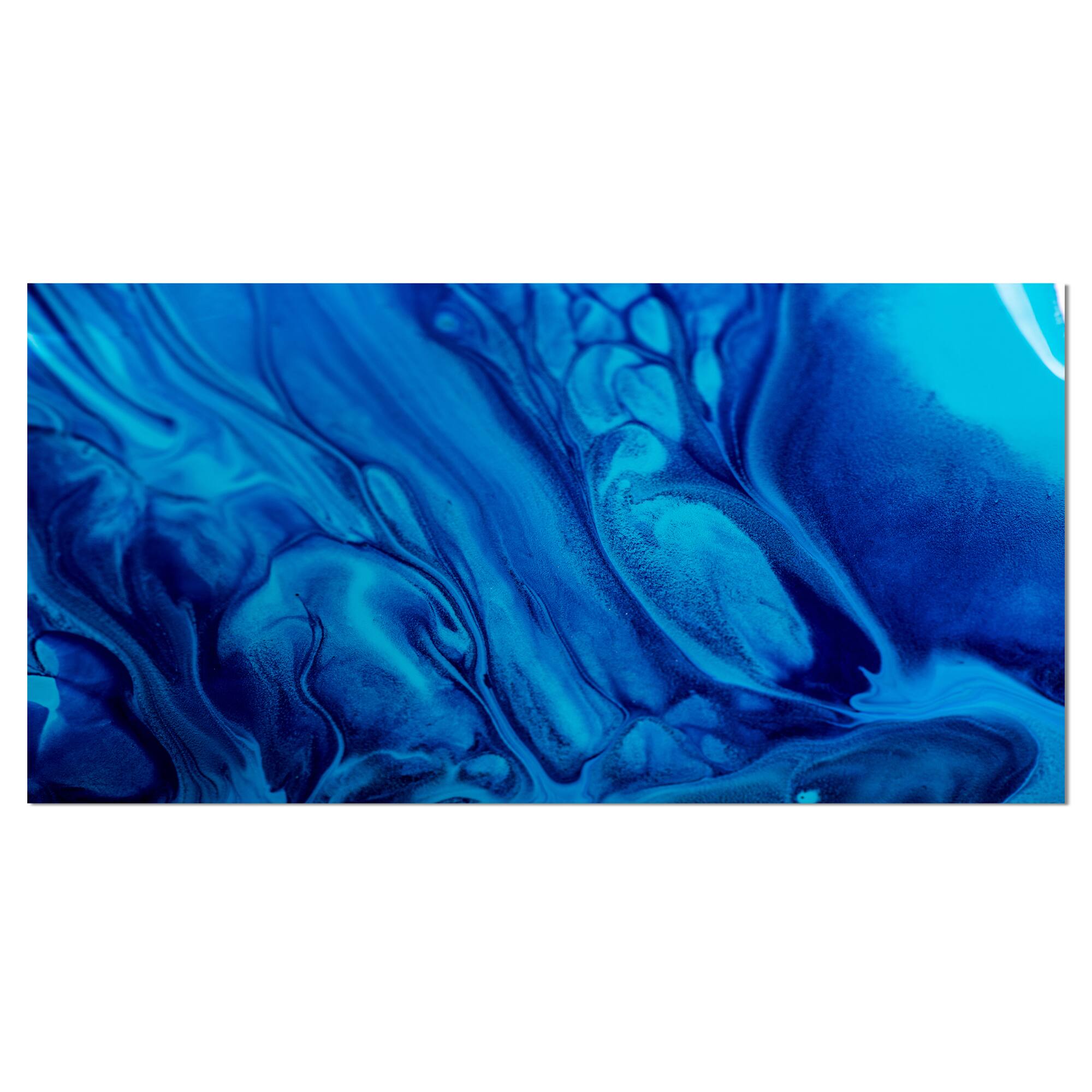 Designart - Dark Blue Abstract Acrylic Paint Mix