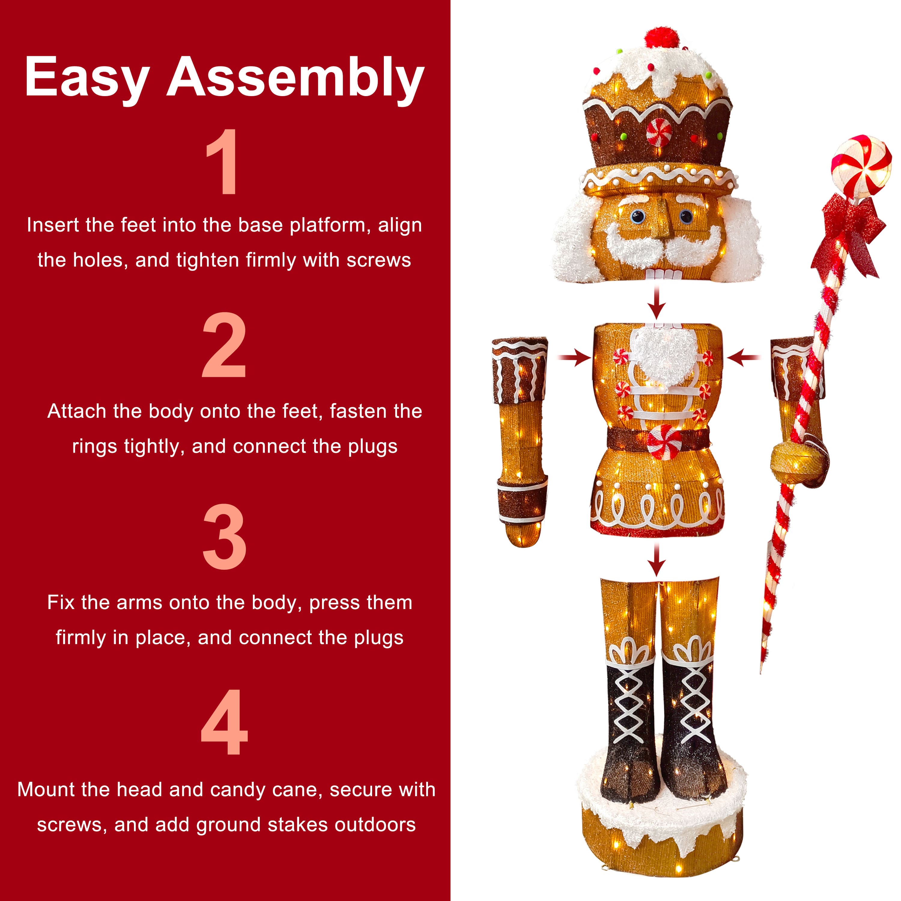 6ft. LED Outdoor Gingerbread Christmas Soldier