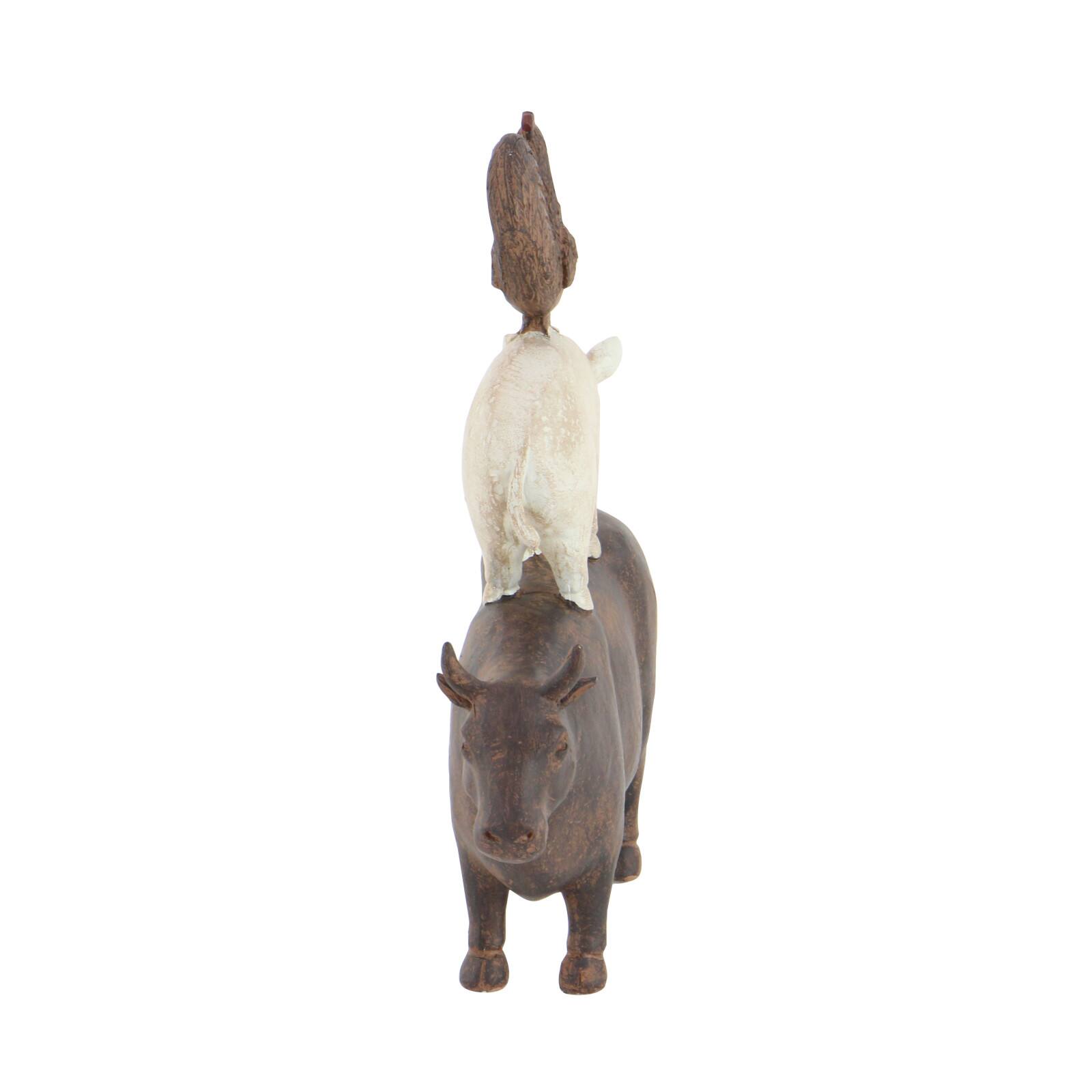 14" Brown Farmhouse Animal Sculpture