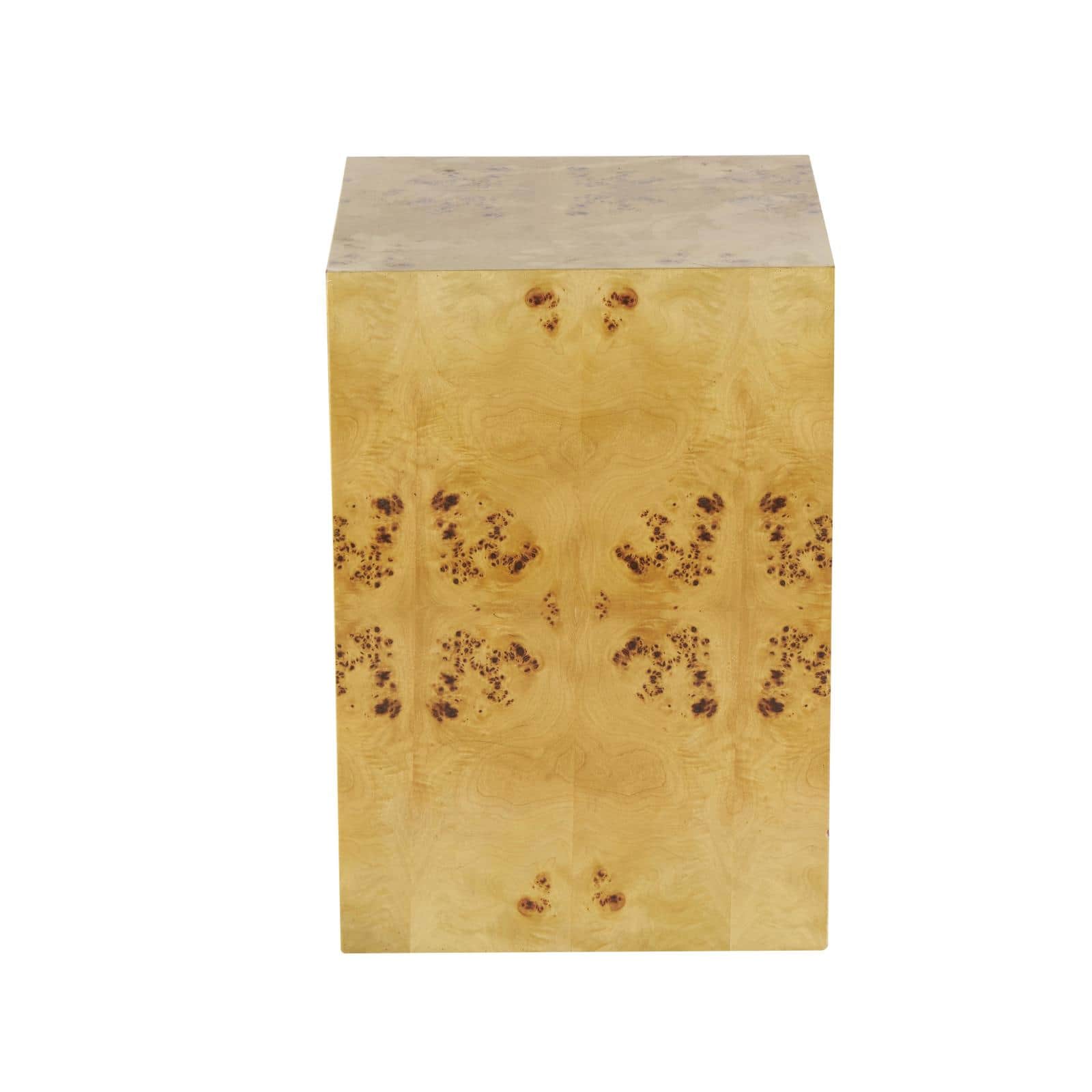 23" Brown Square Cube Accent Table with Wood Grain Patterns