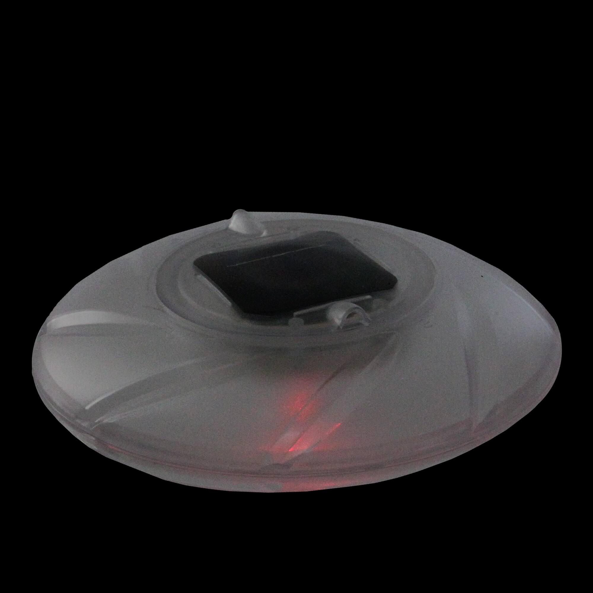 Pool Central 7.5" Clear Color Changing Solar Powered Floating Disc Pool Light