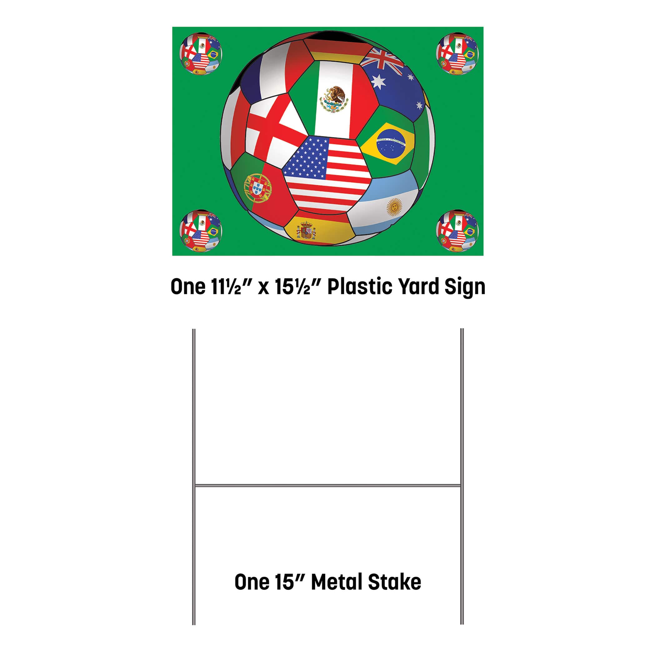 11.5" x 15.5" International Soccer Plastic Yard Sign