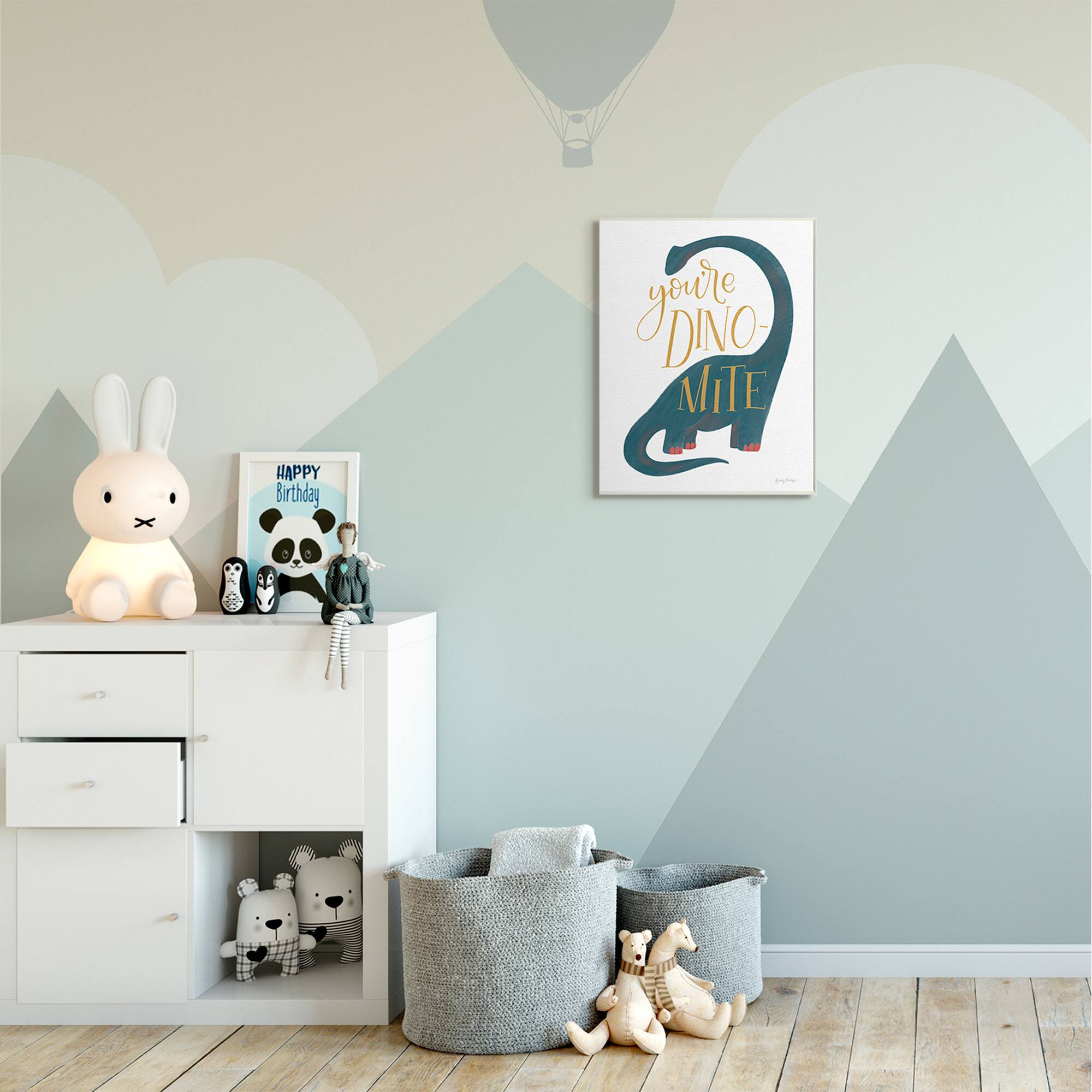Stupell Industries You're Dino-Mite Phrase Blue Long Neck Dinosaur Wall Plaque