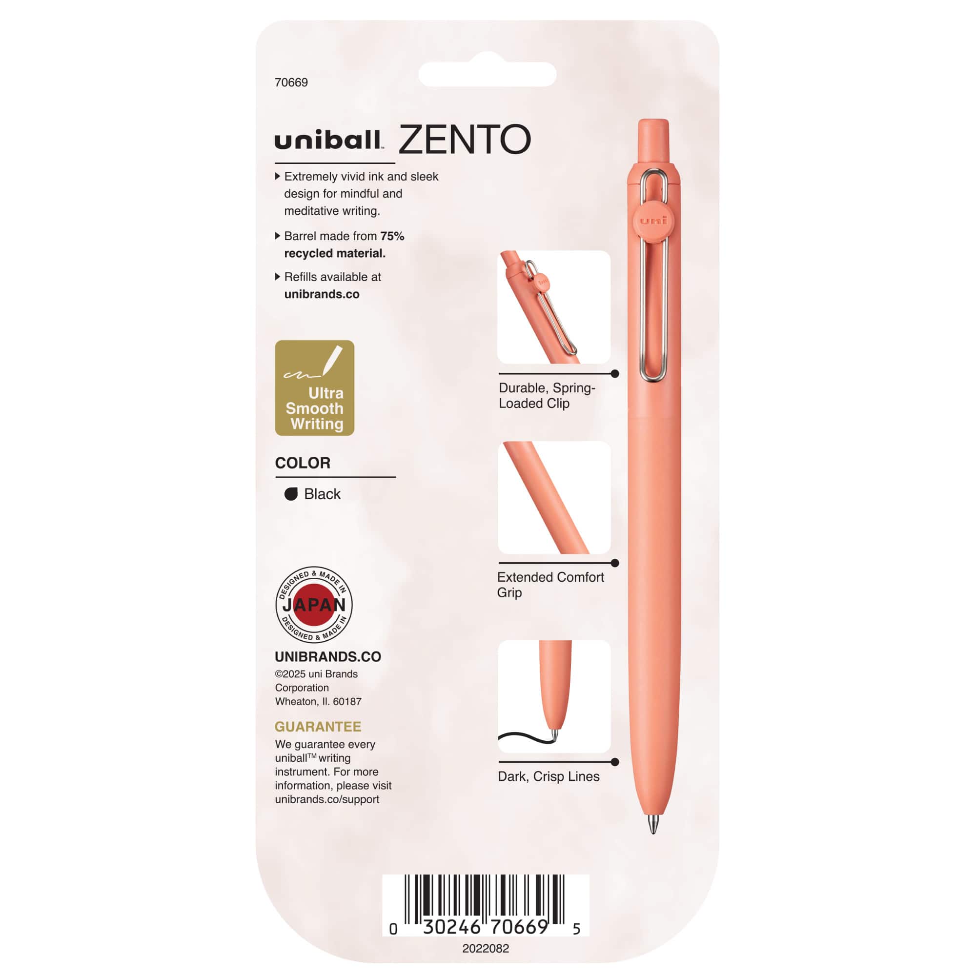 uniball™ Zento Dawn Collection 0.7mm Medium Black Ink Retractable Gel Pen Set