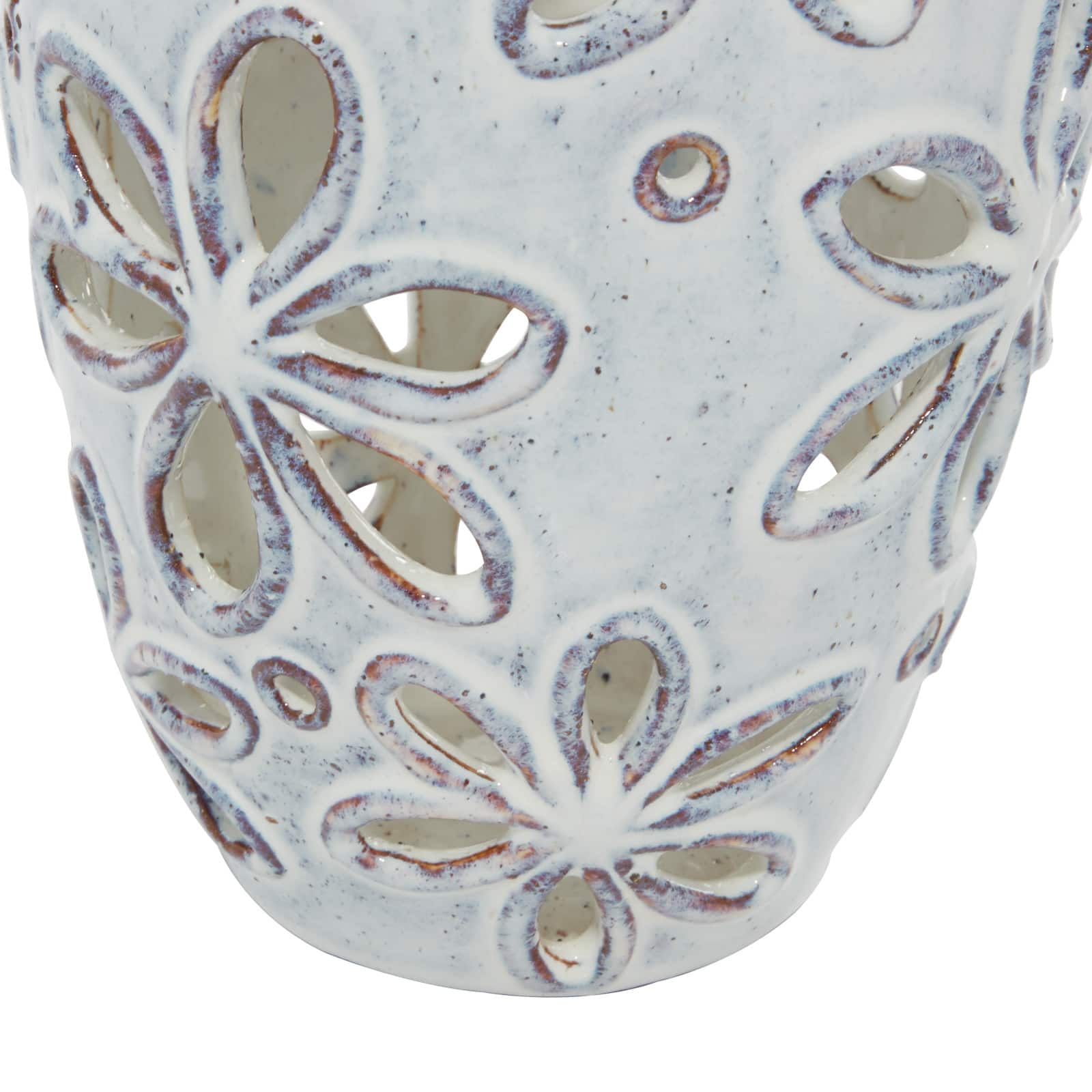 Set of 2 White Ceramic Farmhouse Vase 14", 11"