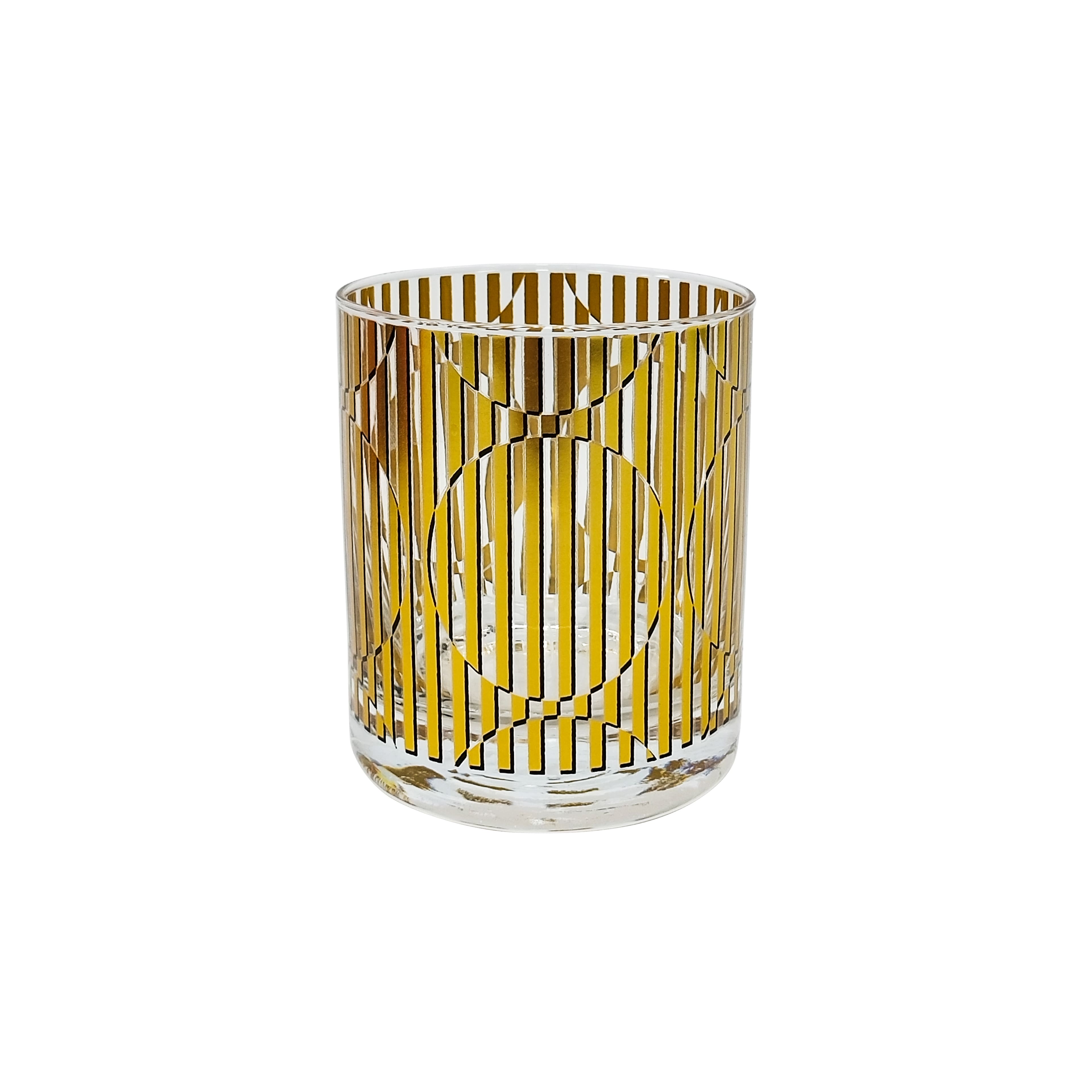 Jonathan Adler x Michaels 10.8oz. Gold Geometric Stripe Glass Cup