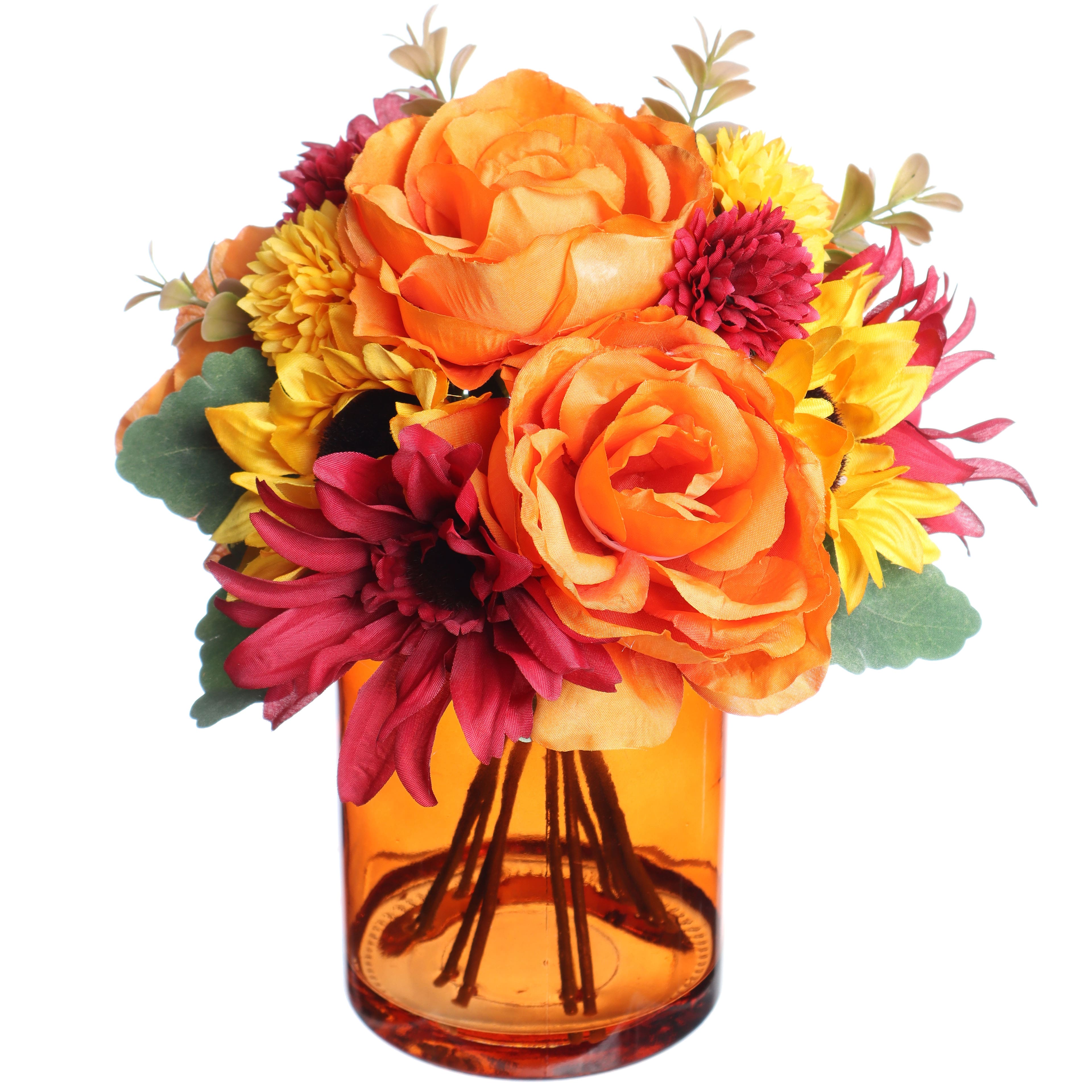 10.5" Orange Peony & Yellow Sunflower Mix Premade by Ashland®