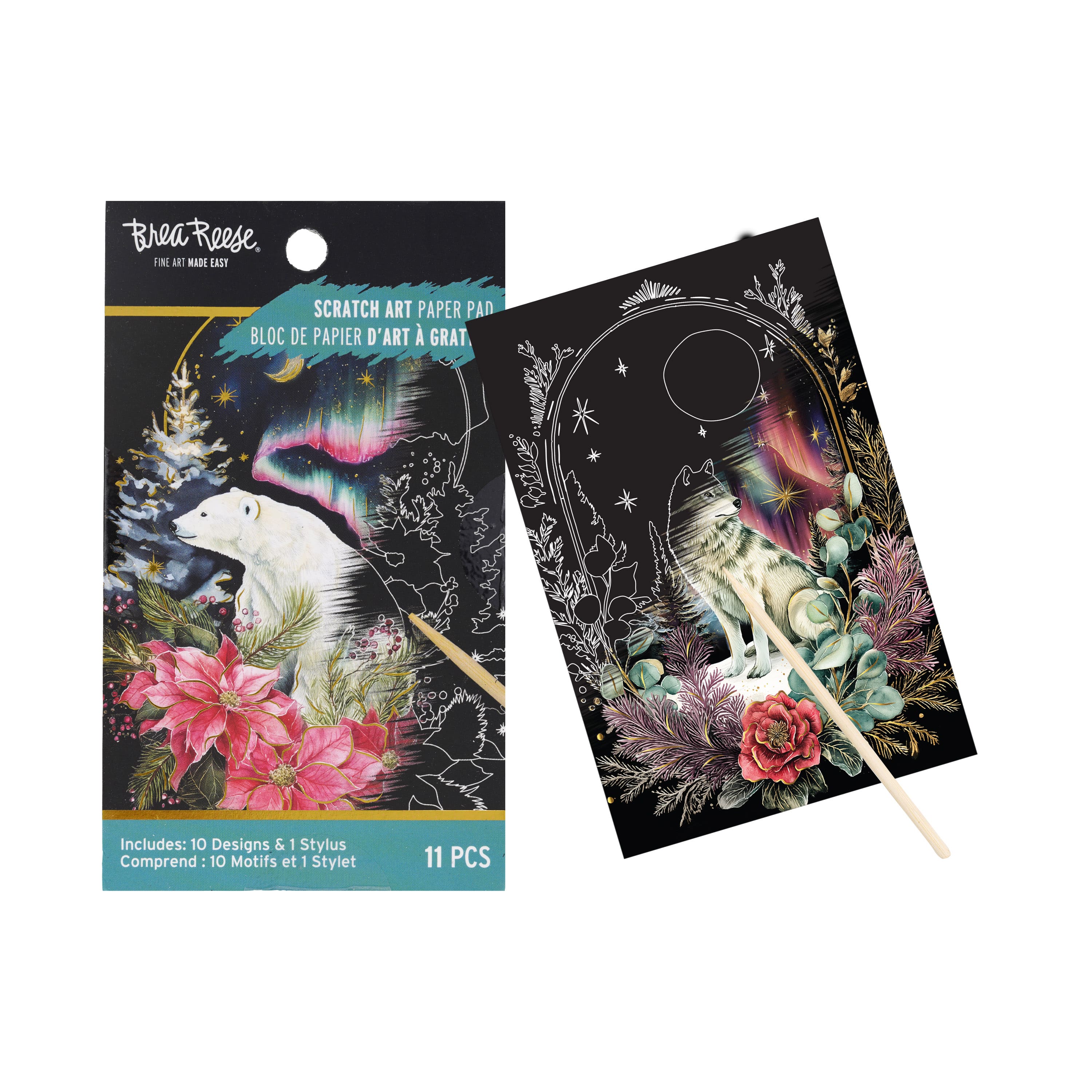Brea Reese® Mini Aurora Scratch Art Paper Pad