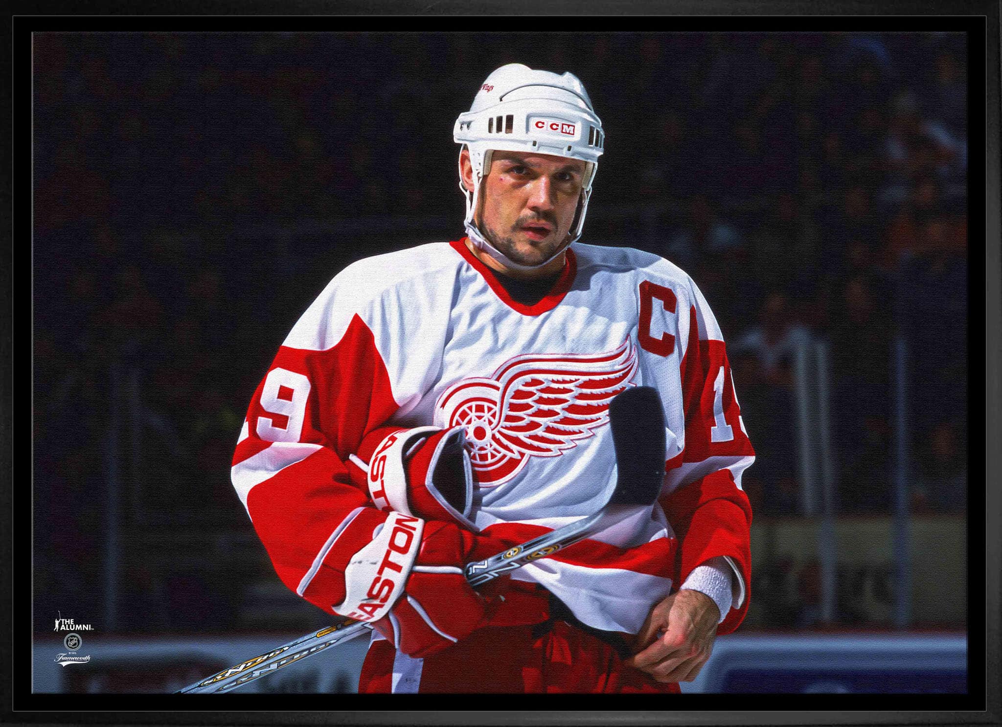 Steve Yzerman 20" x 29" Framed Canvas Red Wings-H 31.5" x 22.5"