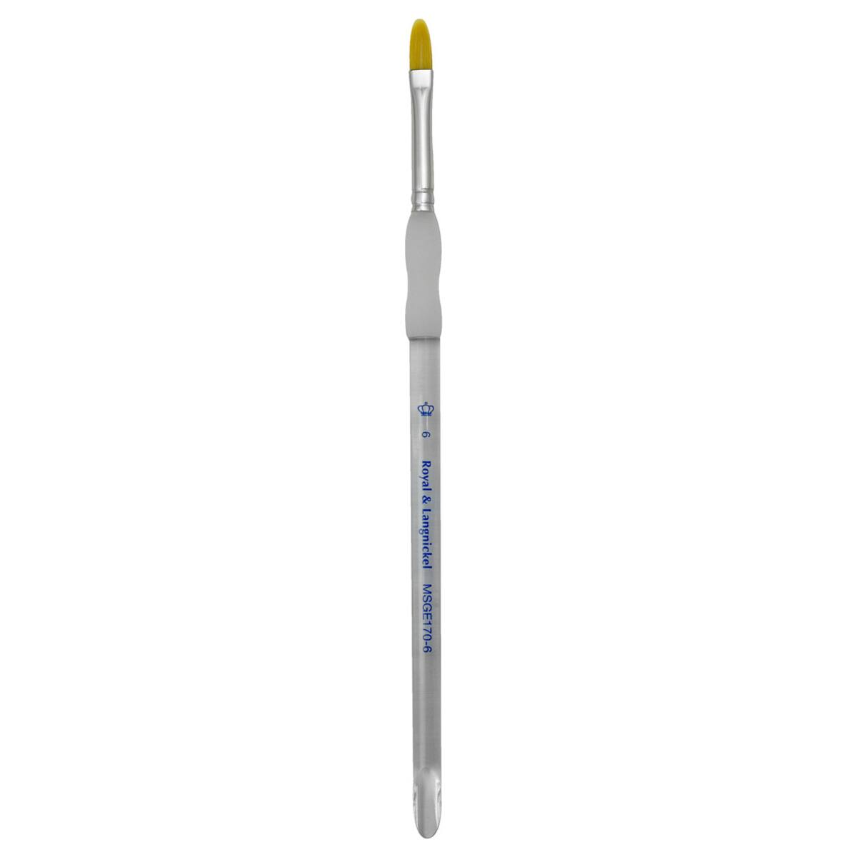 12 Pack: Royal & Langnickel® Soft-Grip™ Golden Taklon Short Handle Filbert Brush