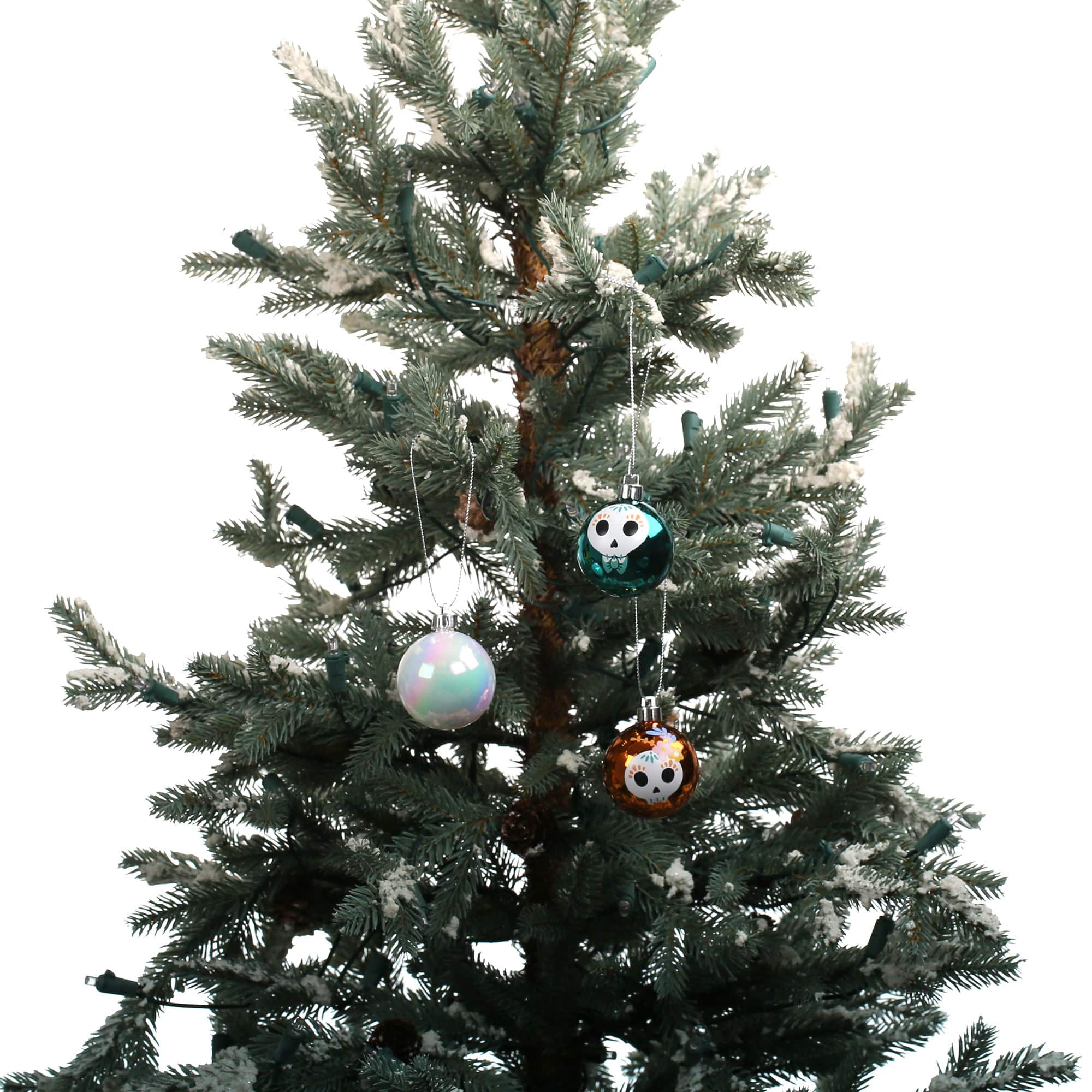 6 Pack 45mm Skull Iridescent & Shiny Halloween Ball Ornaments by Ashland®