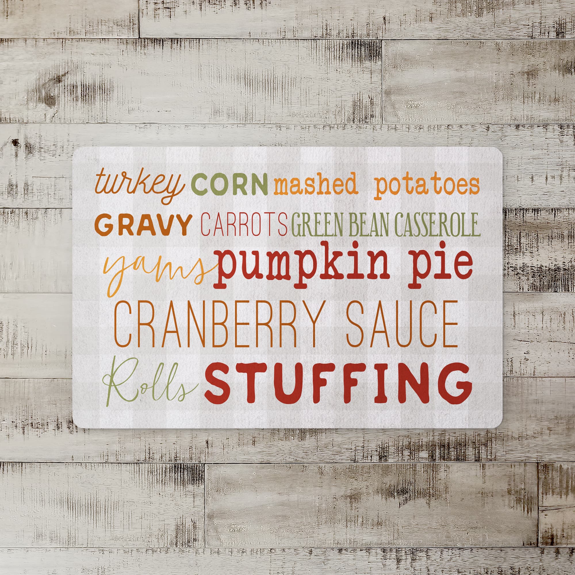 Thanksgiving Menu Floor Mat