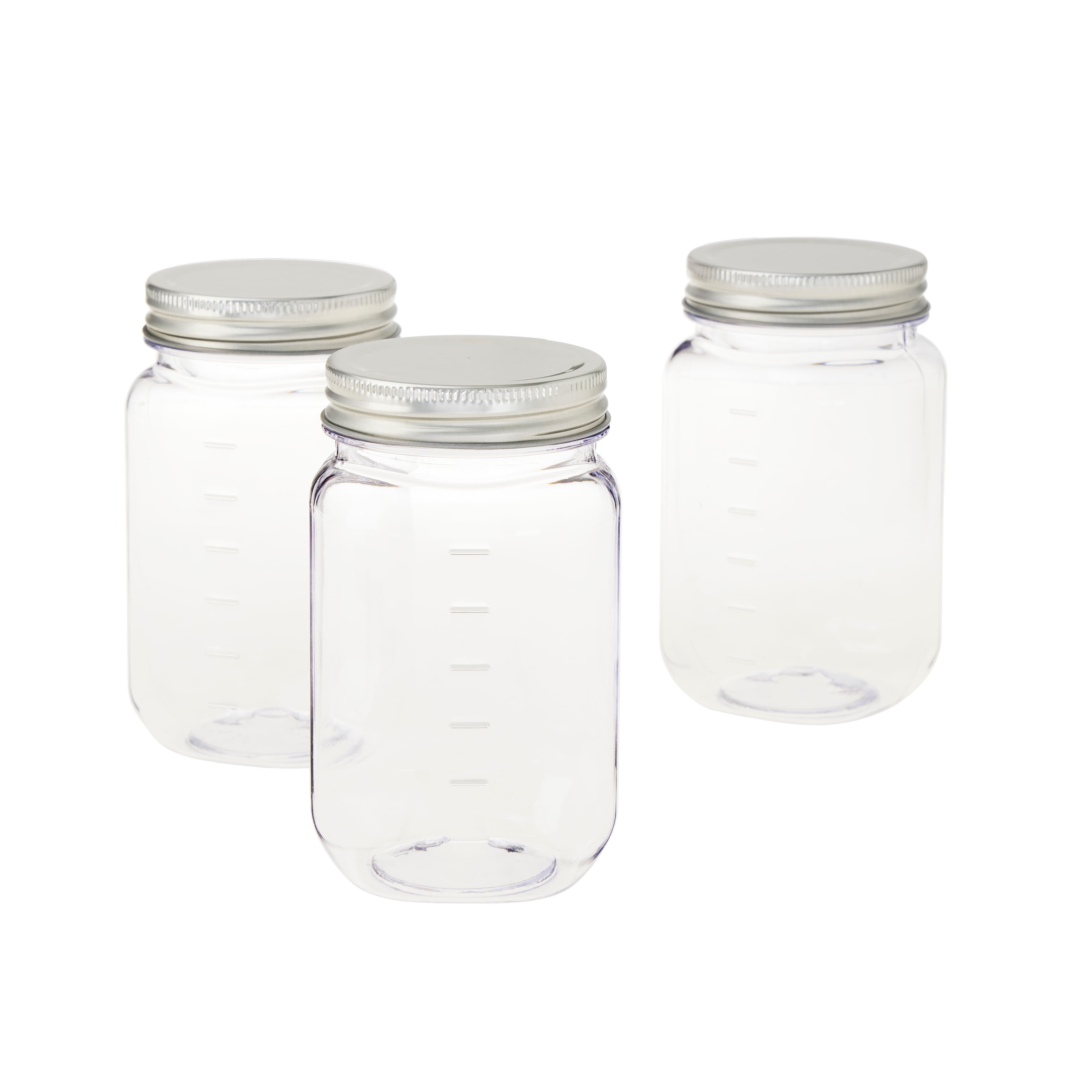 16oz. Plastic Mason Jars by Makery®, 3ct.