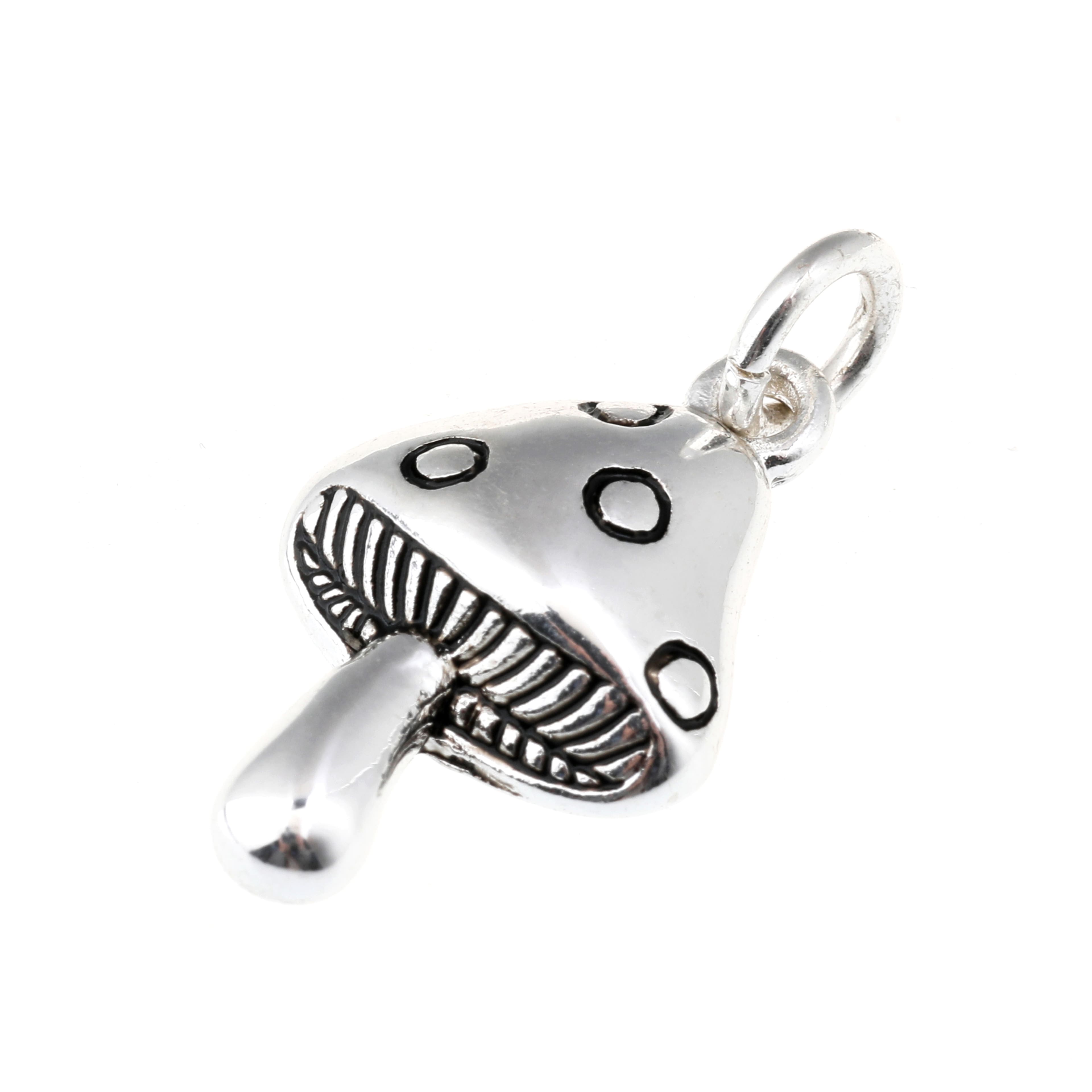 12 Pack: Silver Plated Mushroom Charm by Bead Landing™
