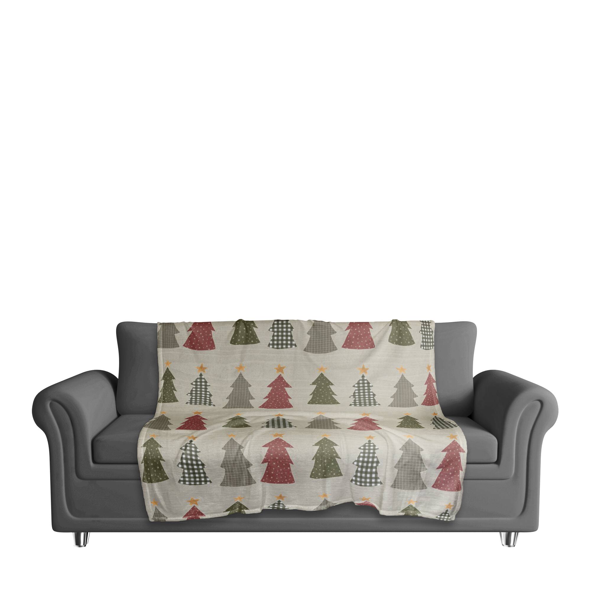 Tree Pattern Coral Fleece Blanket