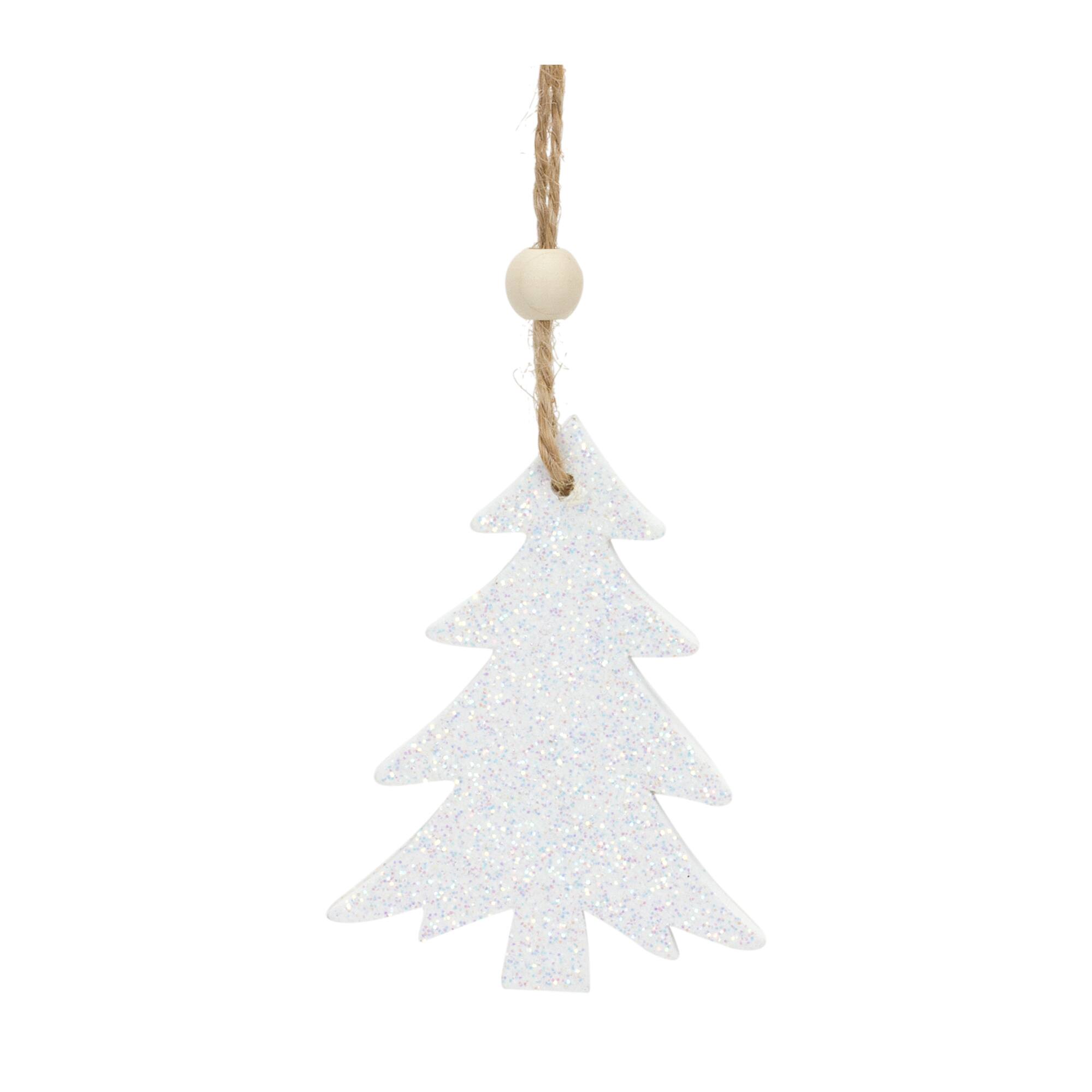 9 Pack 3" Glittery White Tree Ornaments