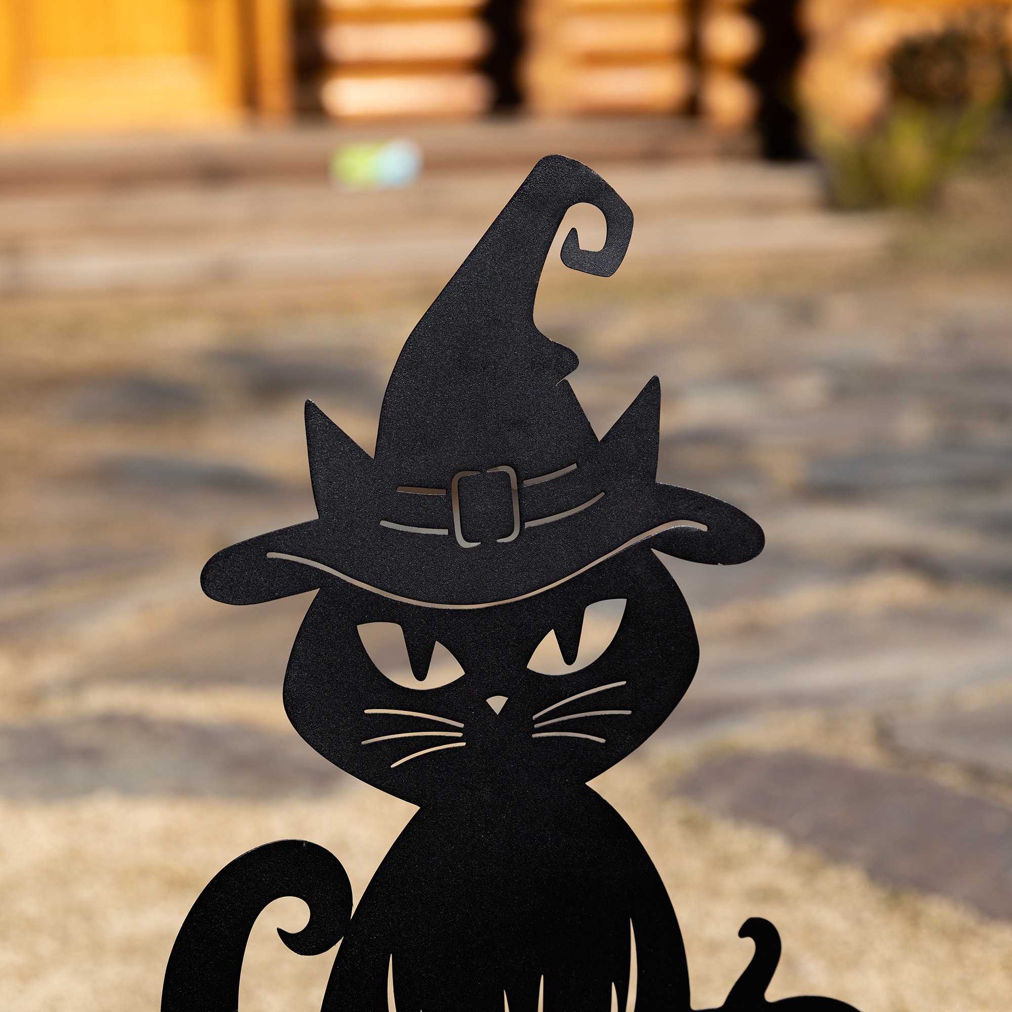 Glitzhome® 30.25" Halloween Metal Silhouette Cat Yard Stake