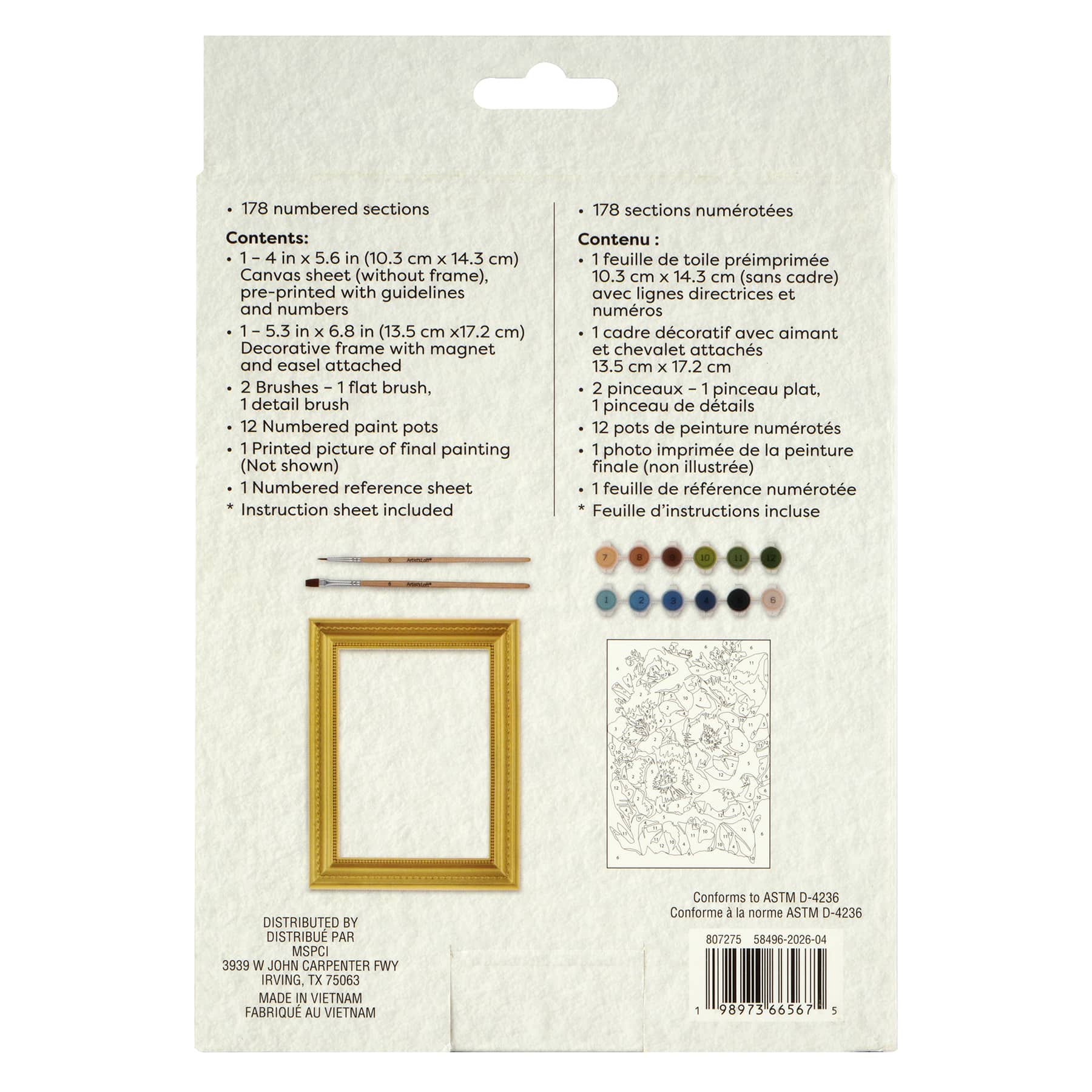Blue Pansy Paint-by-Number Framed Mini Kit by Artist's Loft®