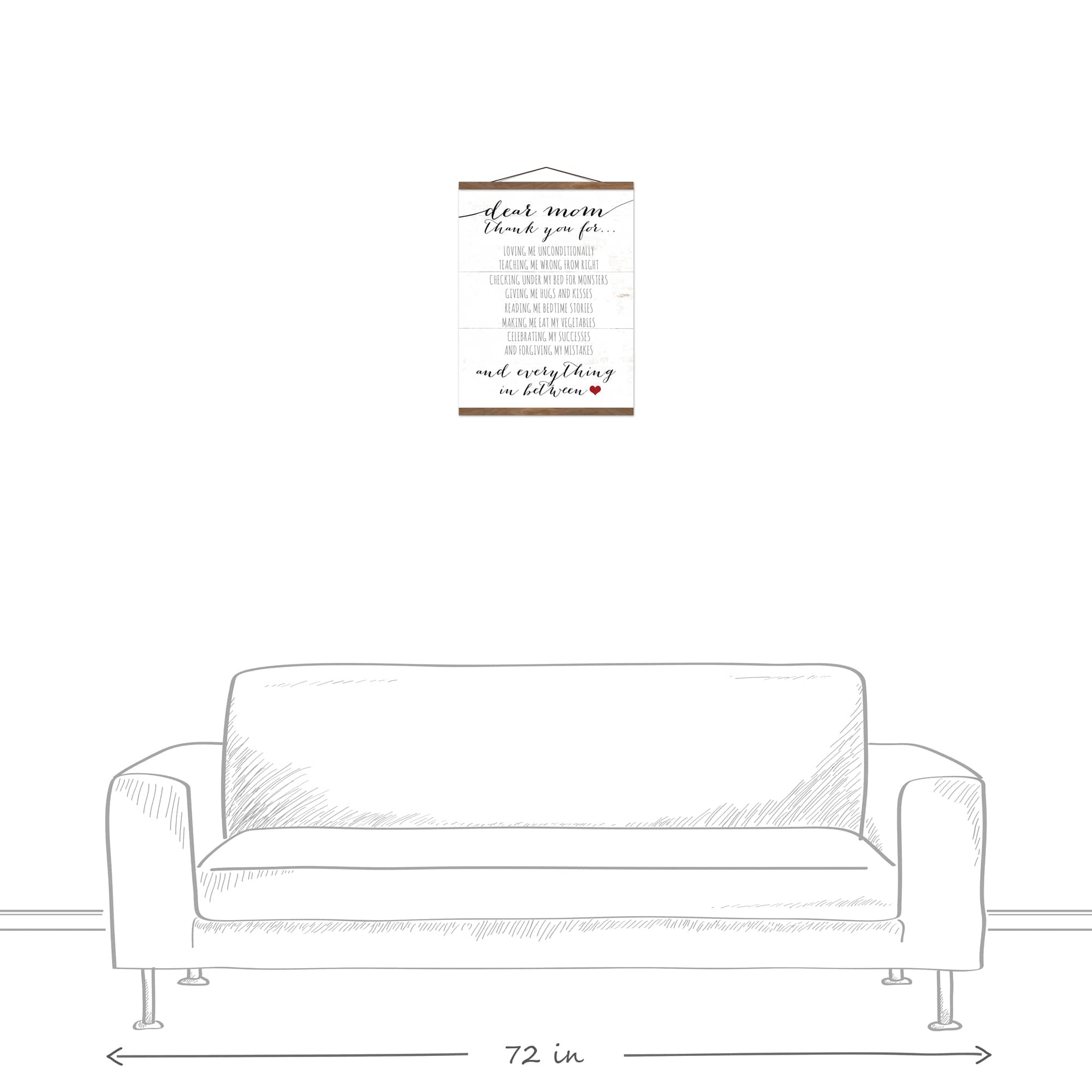 Thank You Mom Teak Hanging Canvas