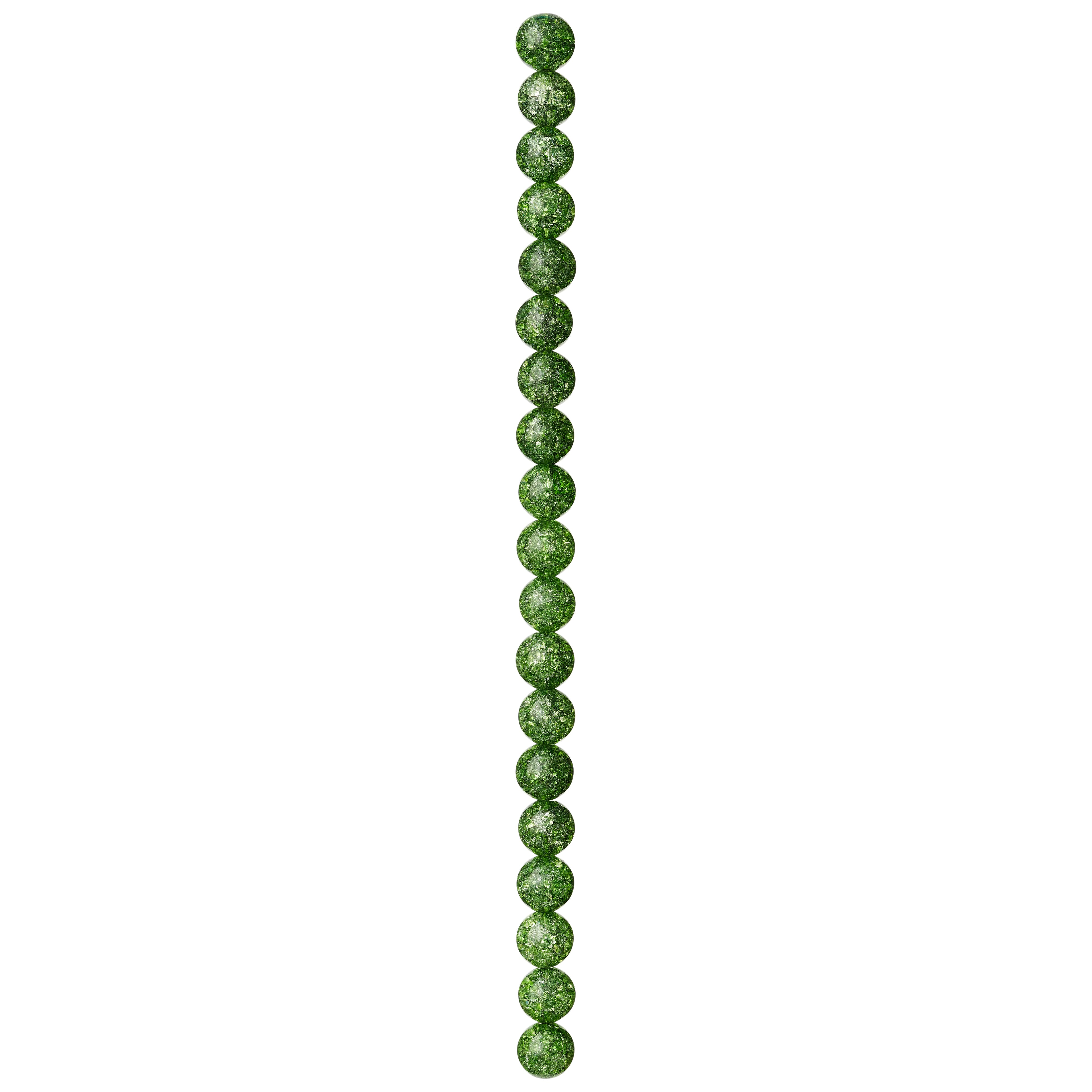 Green Crackled Quartz Round Beads, 10mm by Bead Landing™