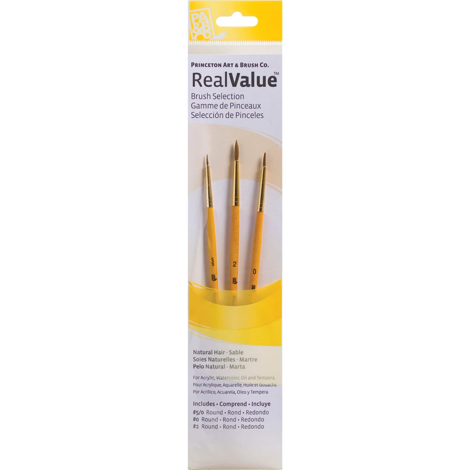 Princeton™ RealValue™ Sable Round 3 Piece Brush Set
