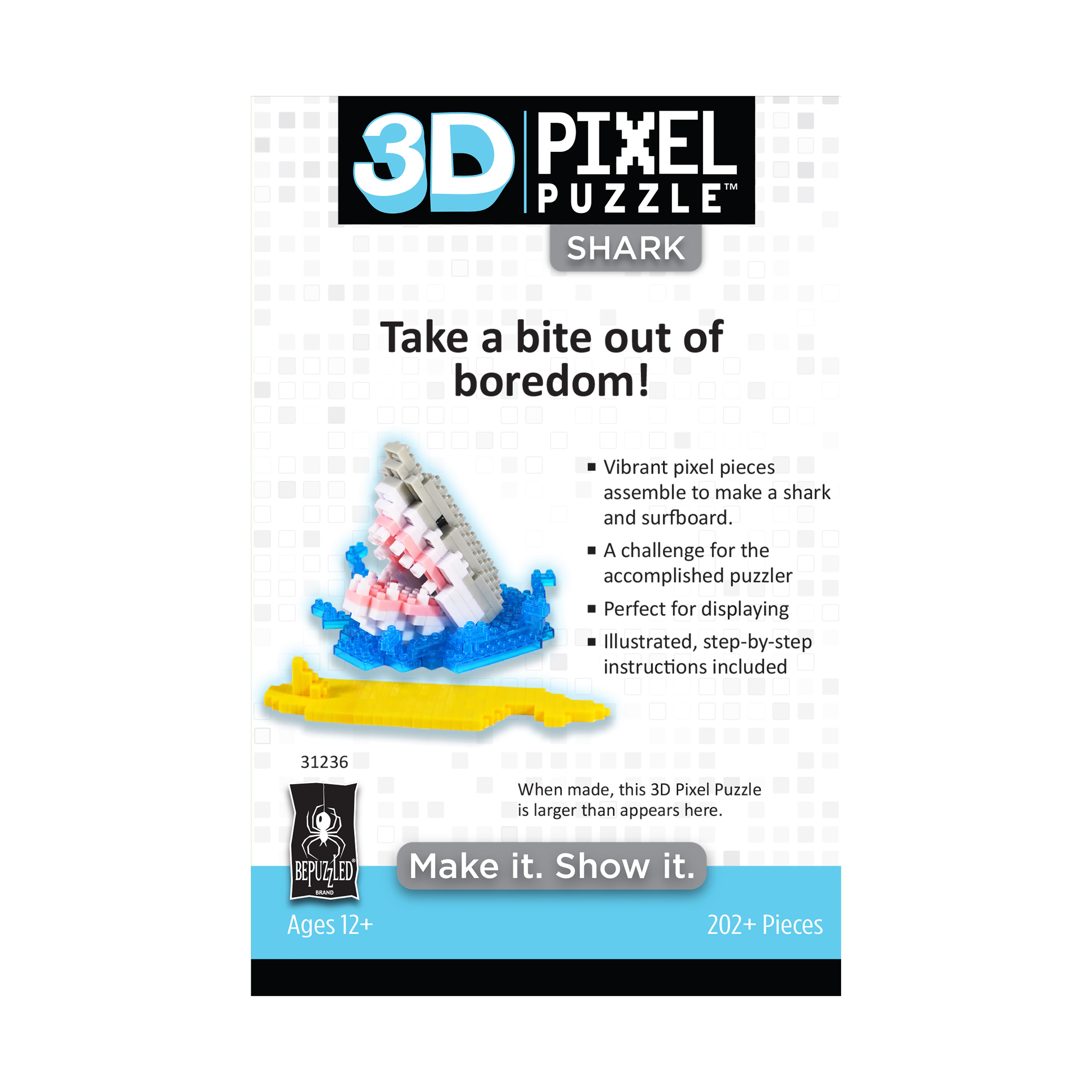 3D Pixel Puzzle™ Shark 202 Piece Puzzle