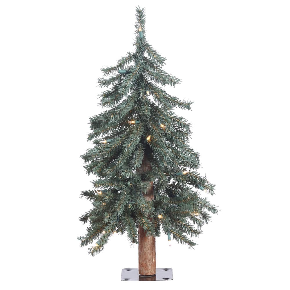 2ft. Pre-Lit Natural Bark Alpine Artificial Christmas Tree, Clear  Lights