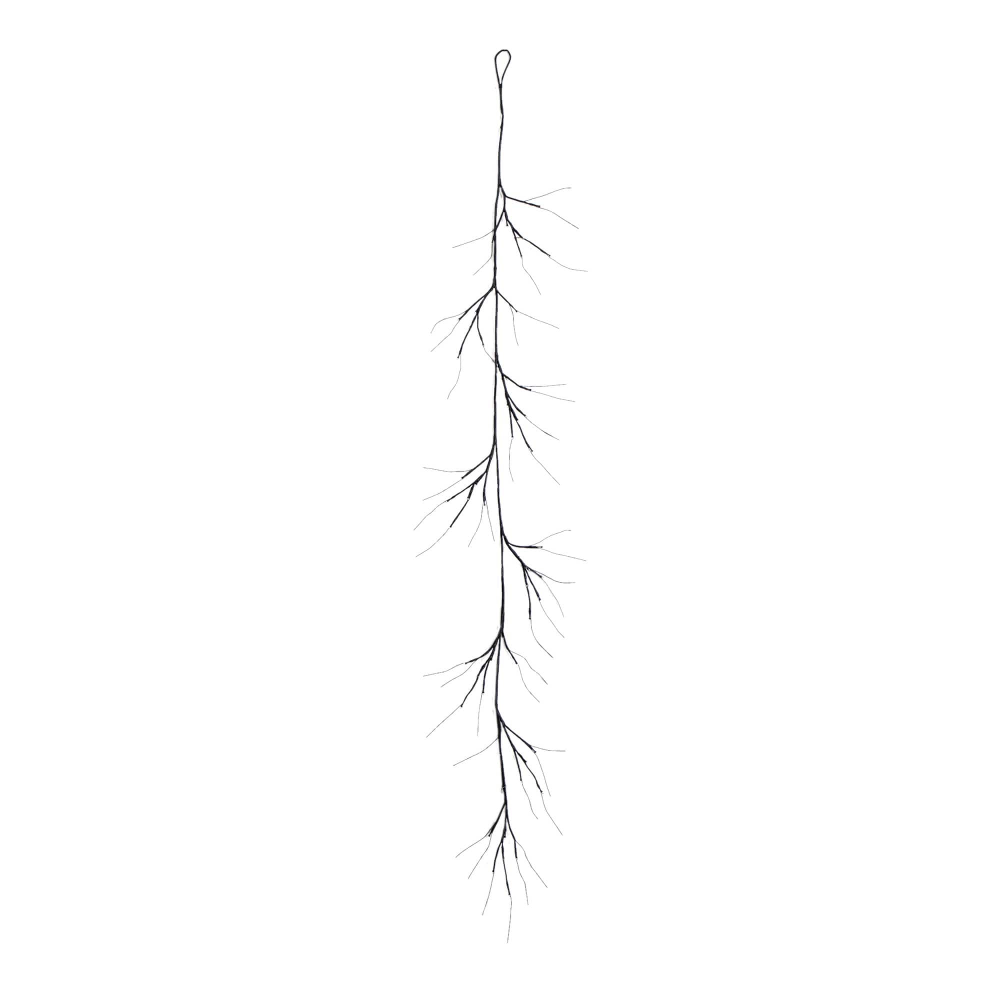 6.5ft. Pre-Lit Artificial Halloween Black Twig Garland with 48 Purple LED Lights