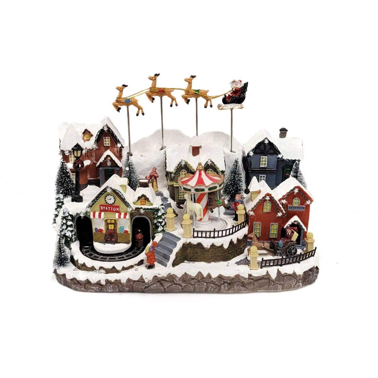 Wizardi  19.75" Snow-covered Christmas Village Decoration