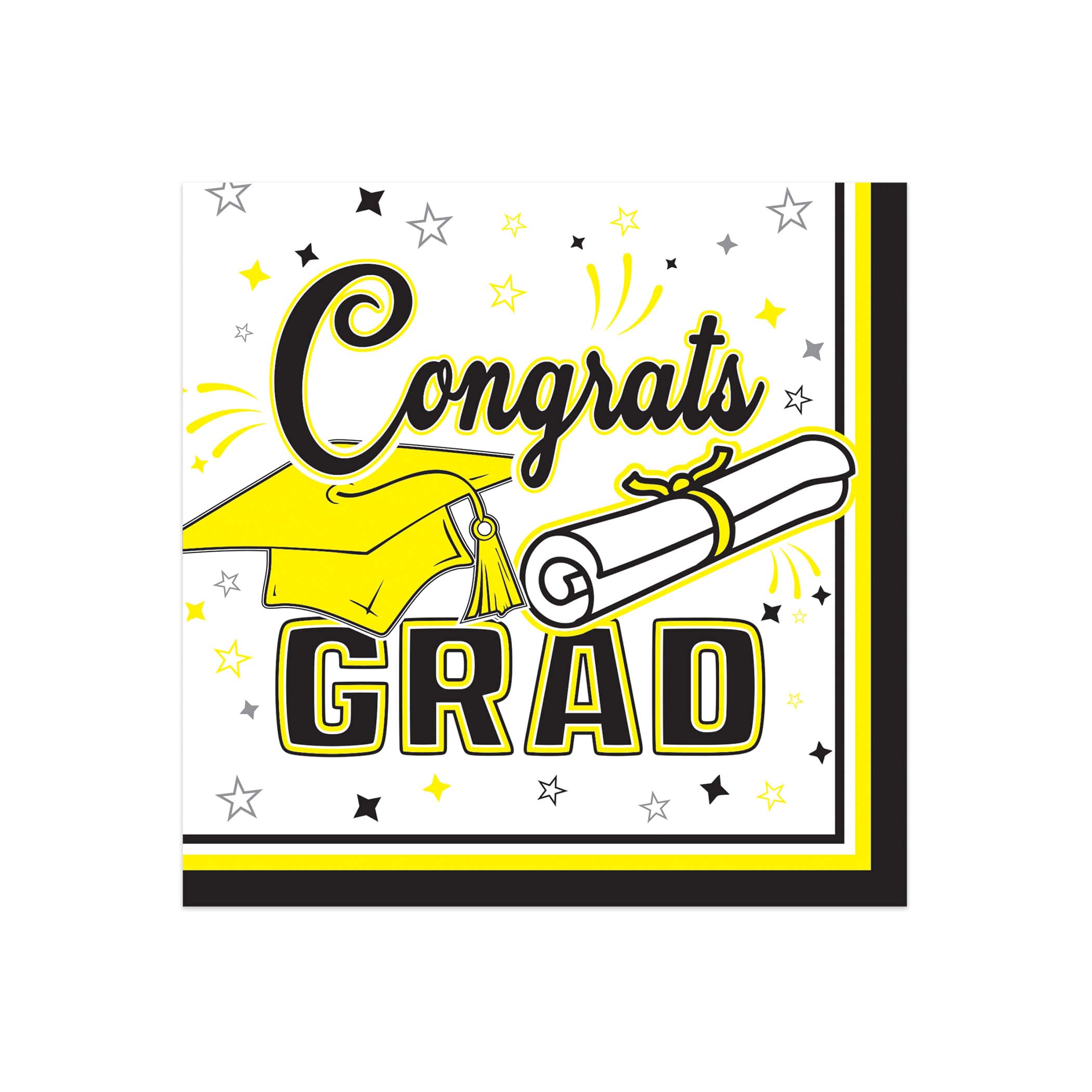 Beistle Congrats Grad 2-Ply Beverage Napkins