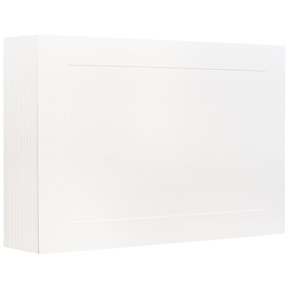 JAM Paper 5" x 6" White Panel Blank Flat Note Cards