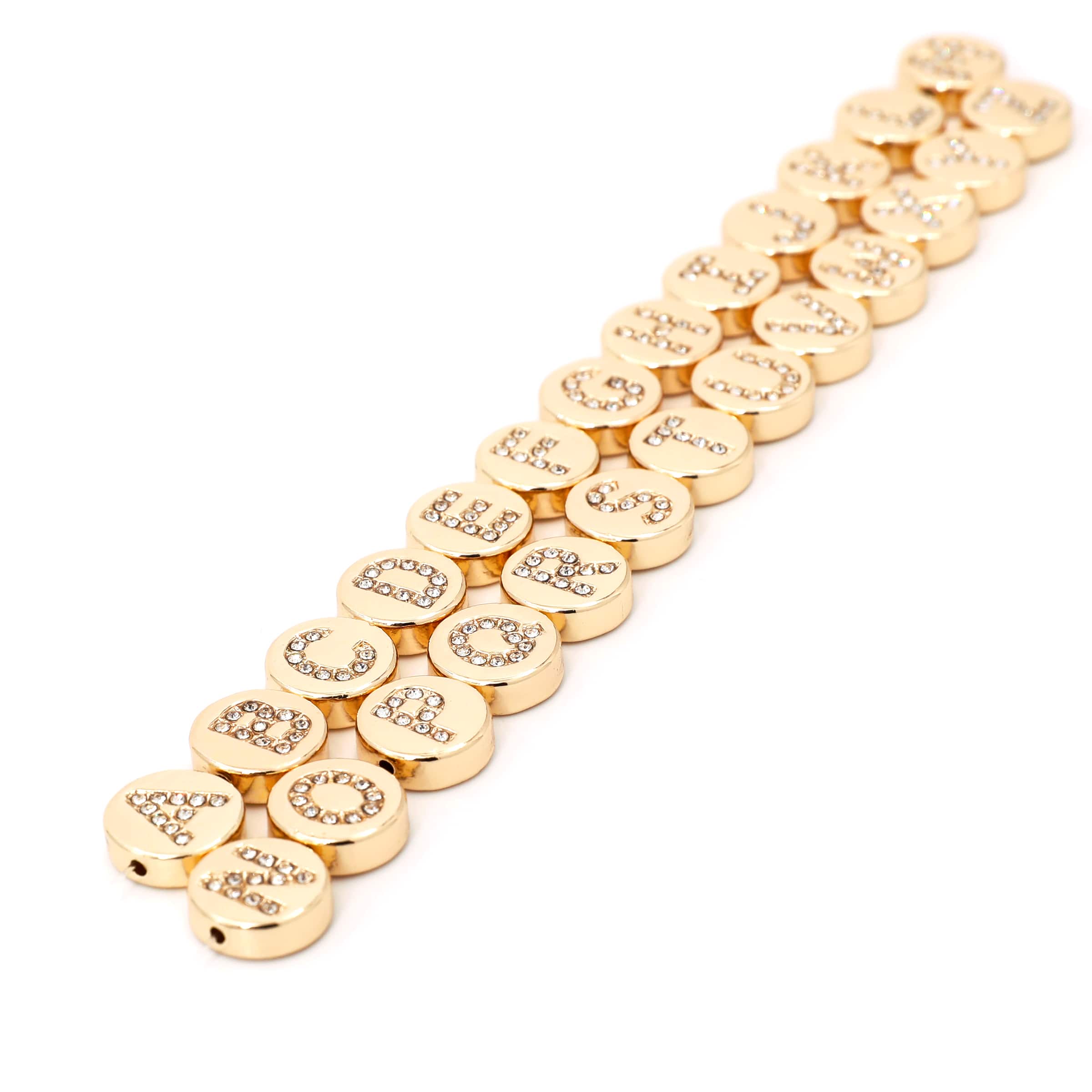 11.5mm Gold Alphabet Metal Beads by Bead Landing™