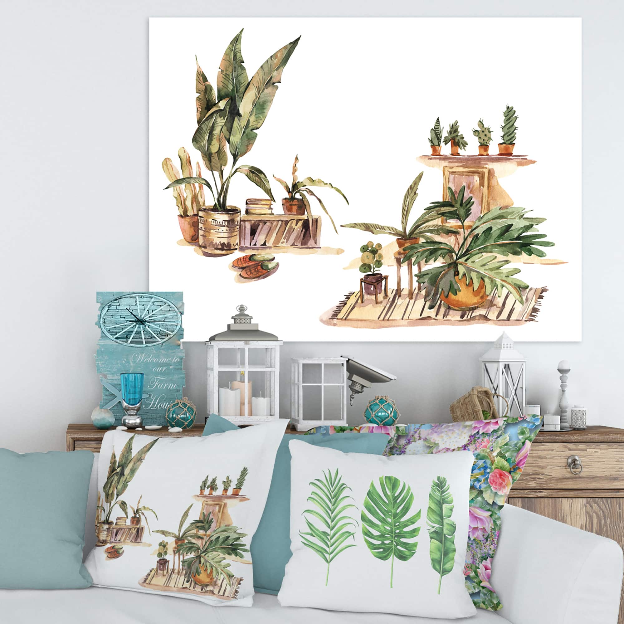Designart - Indoor House Plants Urban Jungle III - Traditional Canvas Wall Art Print