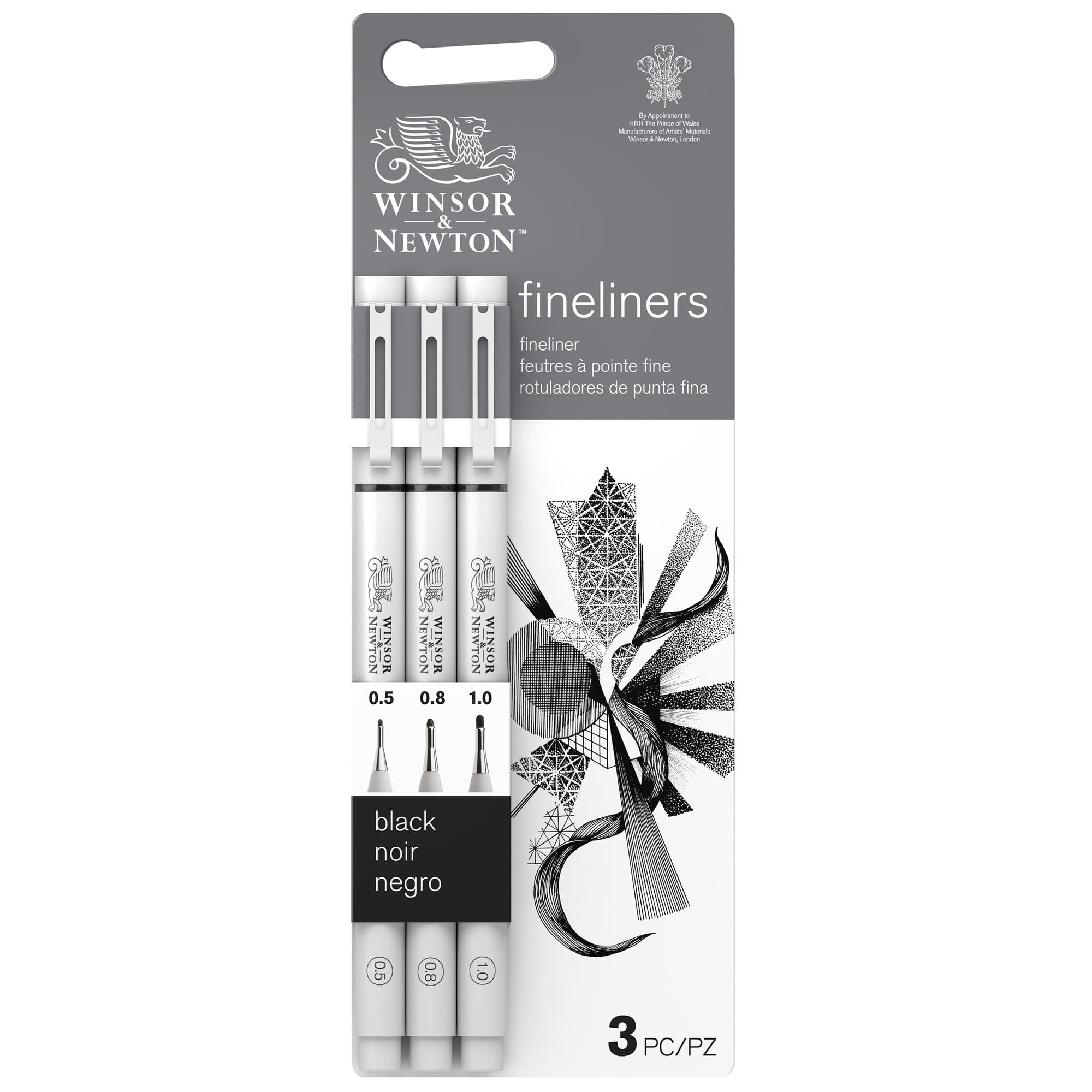 Winsor & Newton™ 3 Piece Black Fineliner Set | Michaels®