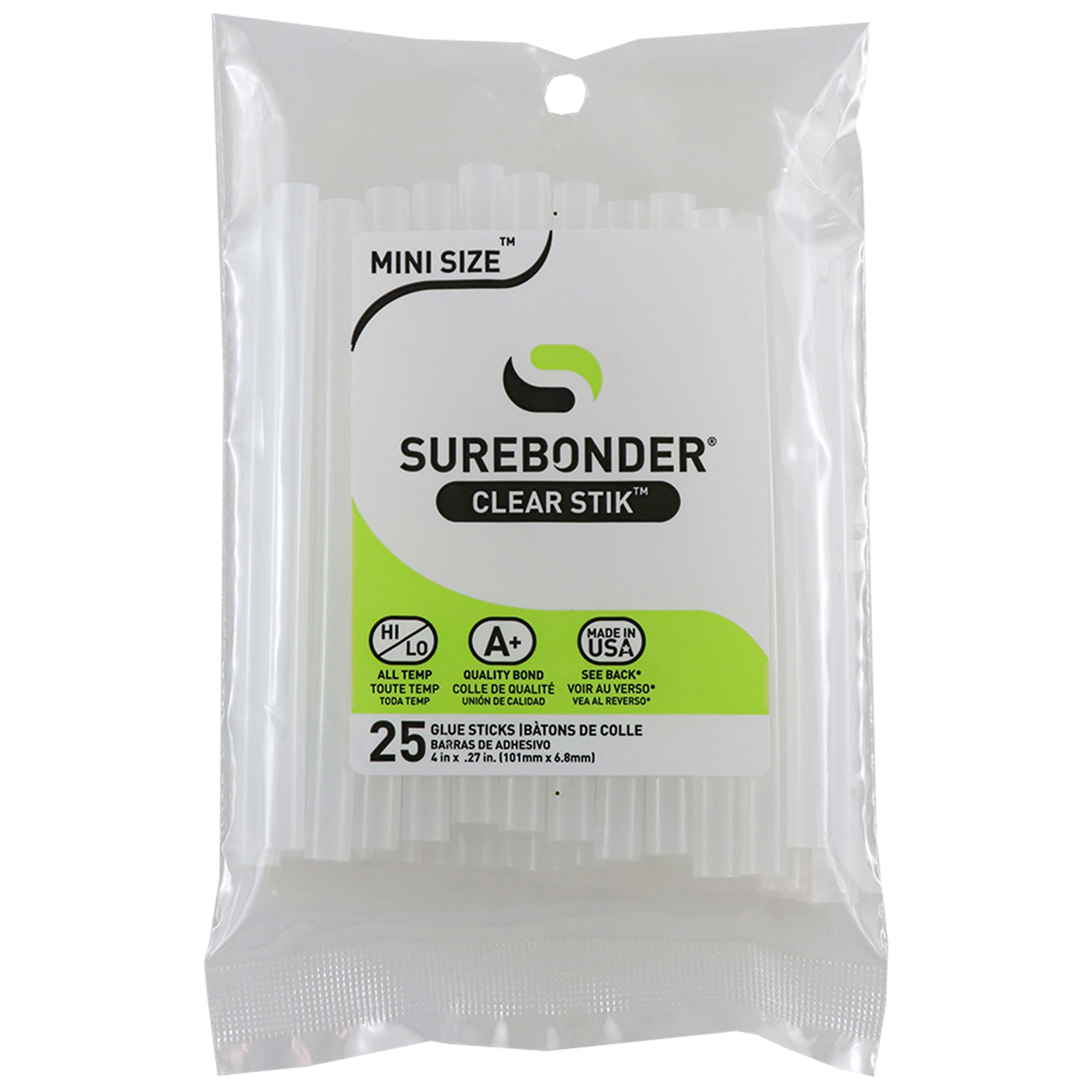 25 Packs: 25 ct. (625 total) Surebonder® Clear Stik™ Mini Size™ Glue Sticks