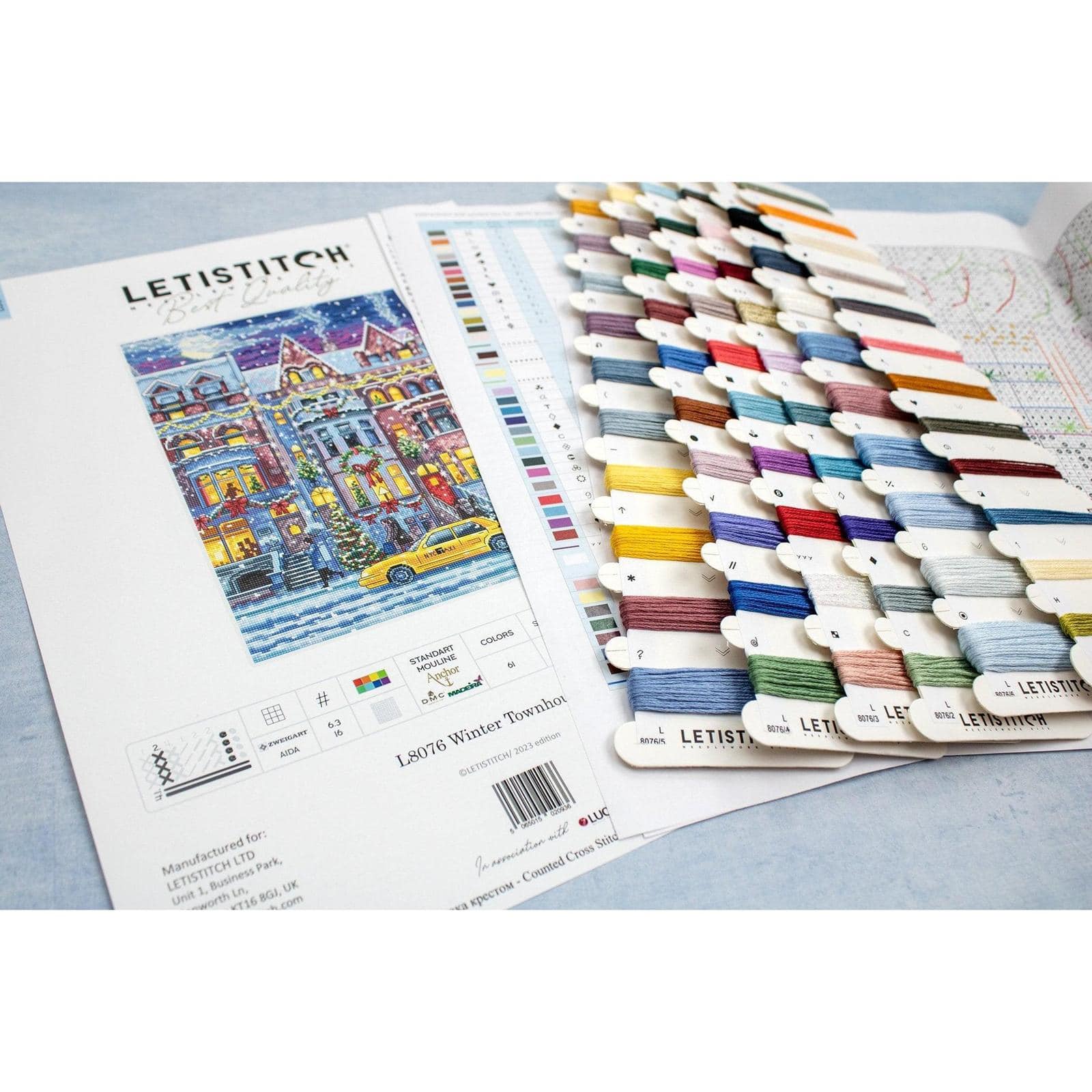 LetiStitch Winter Townhouse Counted Cross Stitch Kit