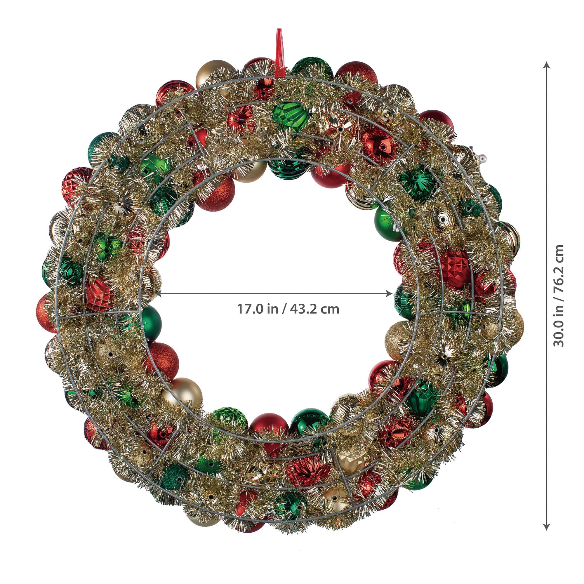 30" Red, Green & Gold Ornaments Wreath by Ashland®