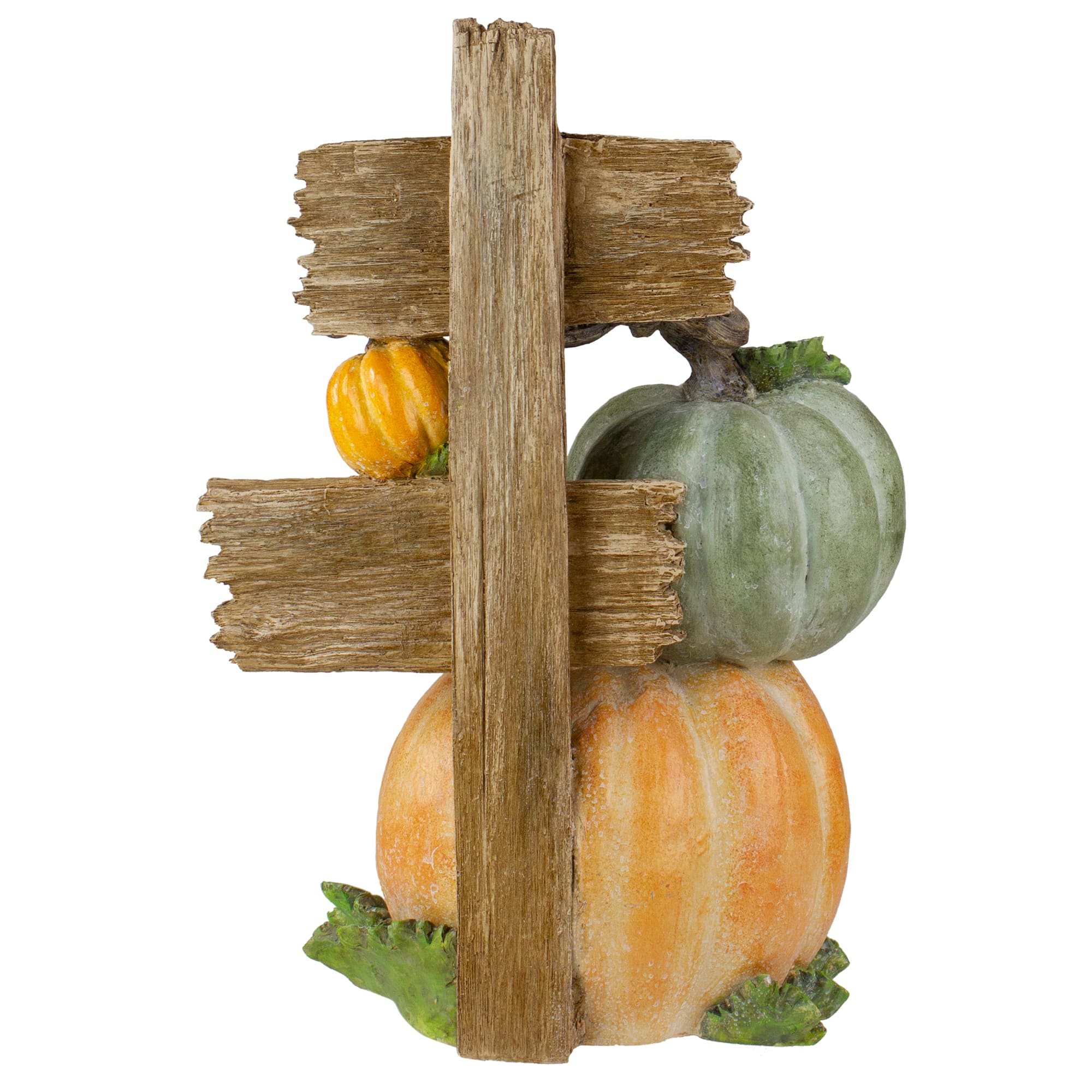 12.5" Orange & Green Pumpkin Happy Thanksgiving Tabletop Sign