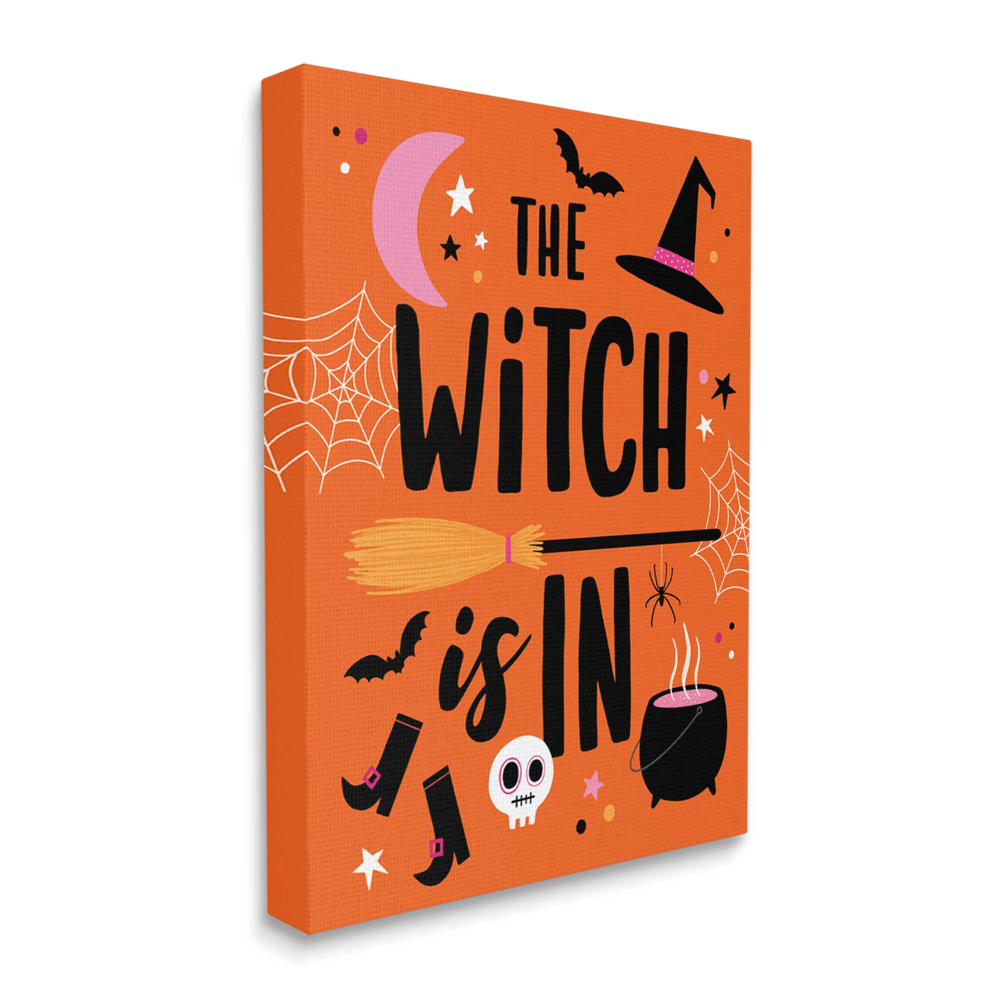 Stupell Industries Witch Is In Bold Cauldron Phrase Canvas Wall Art