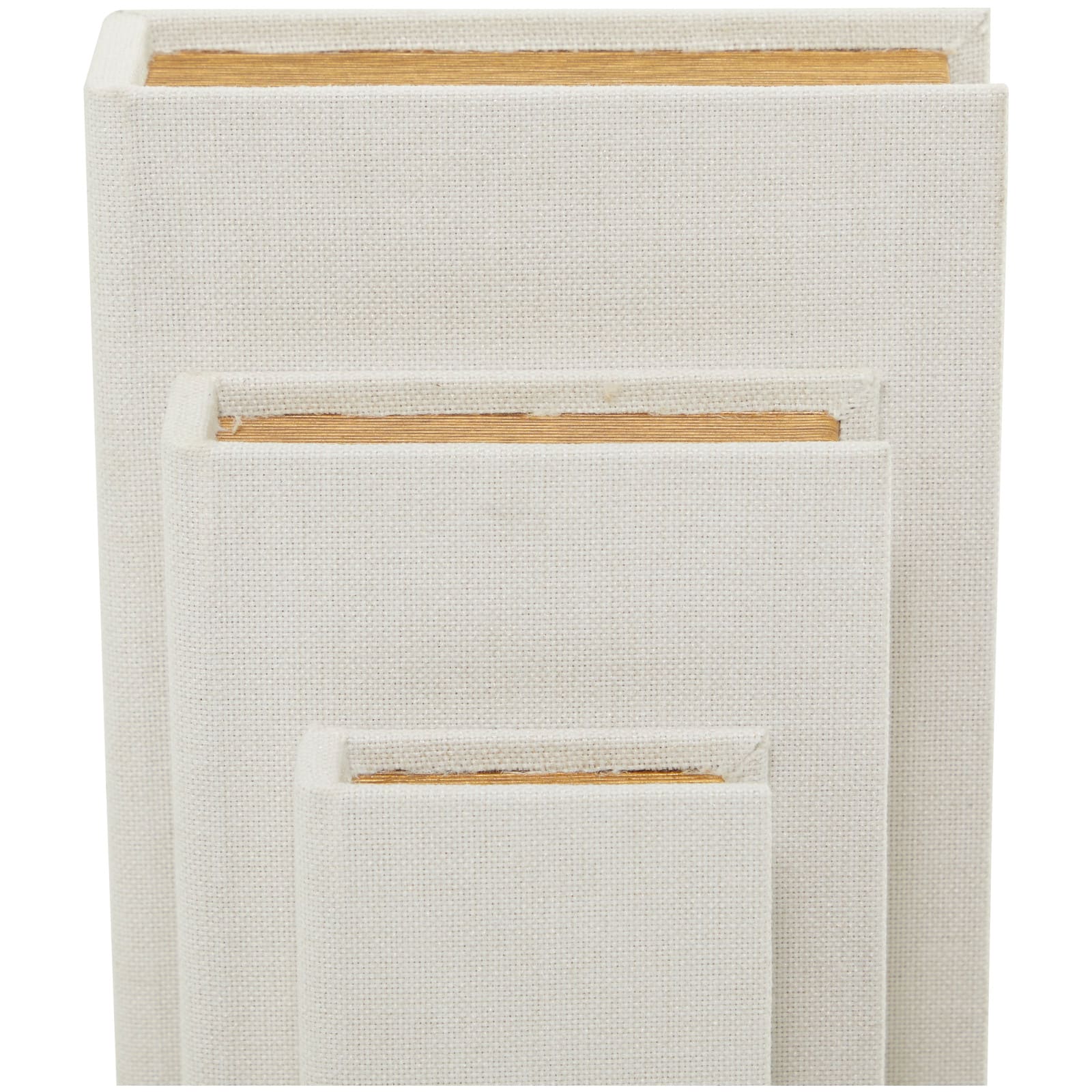 White Linen Faux Book Box Set
